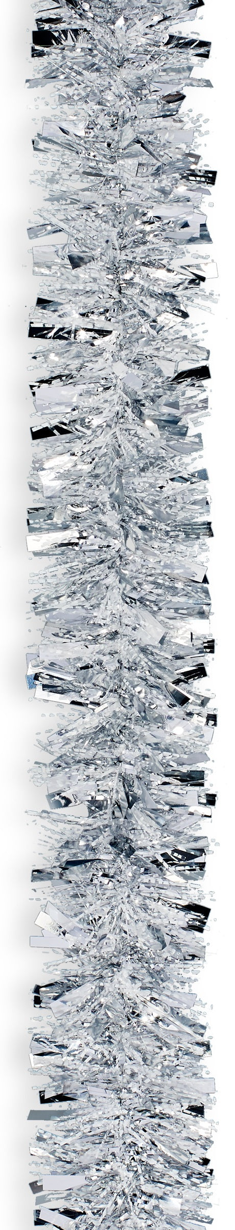 15' Fantasy Snowy Silver Tinsel Christmas Garland - Sparkling Holiday Decor for Tree, Mantel & Home Decoration