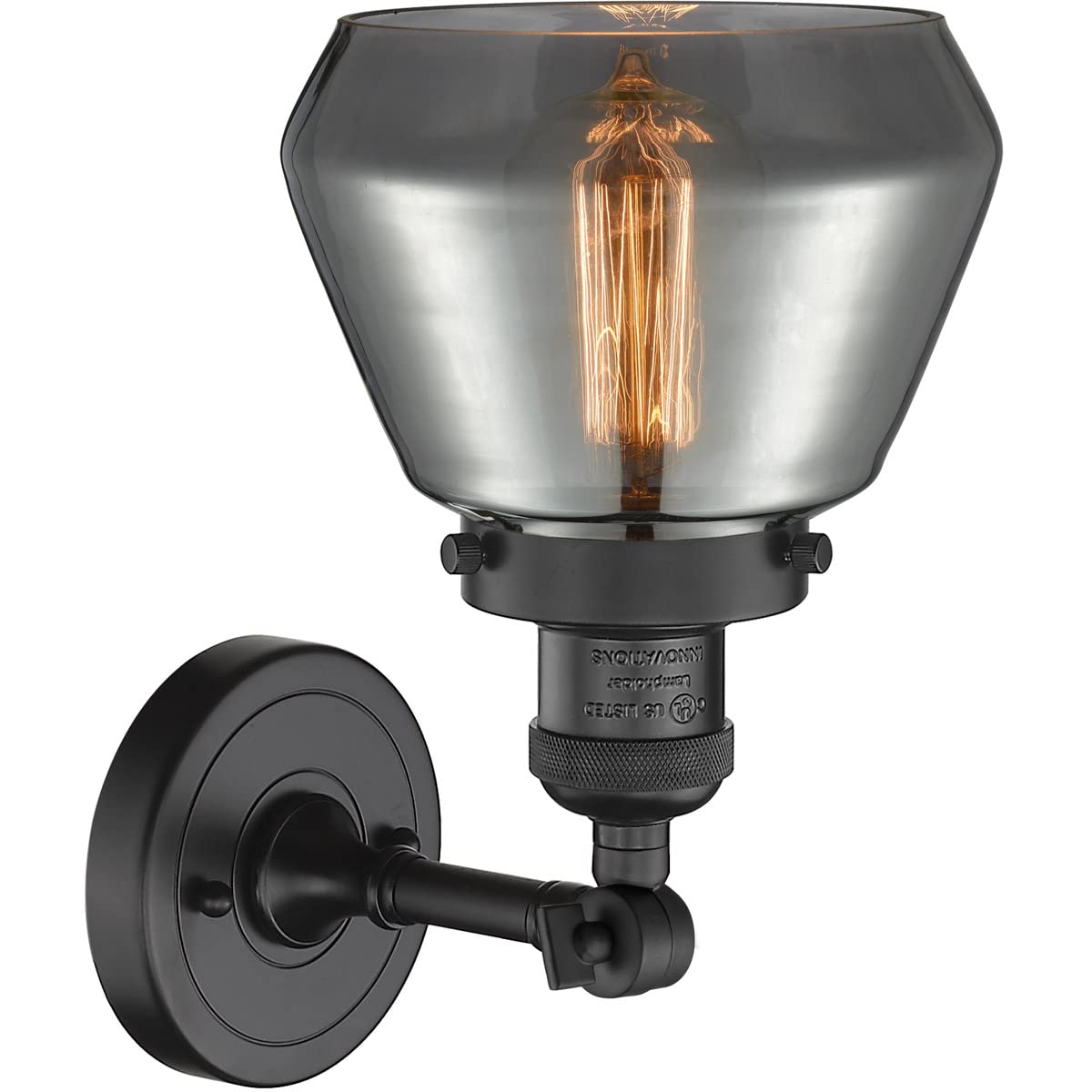 Innovations 201F-BK-G173-LED Modern Semi-Flush Mount Ceiling Light Fixture in Matte Black - Perfect for Bedroom, Kitchen, or Hallway Lighting