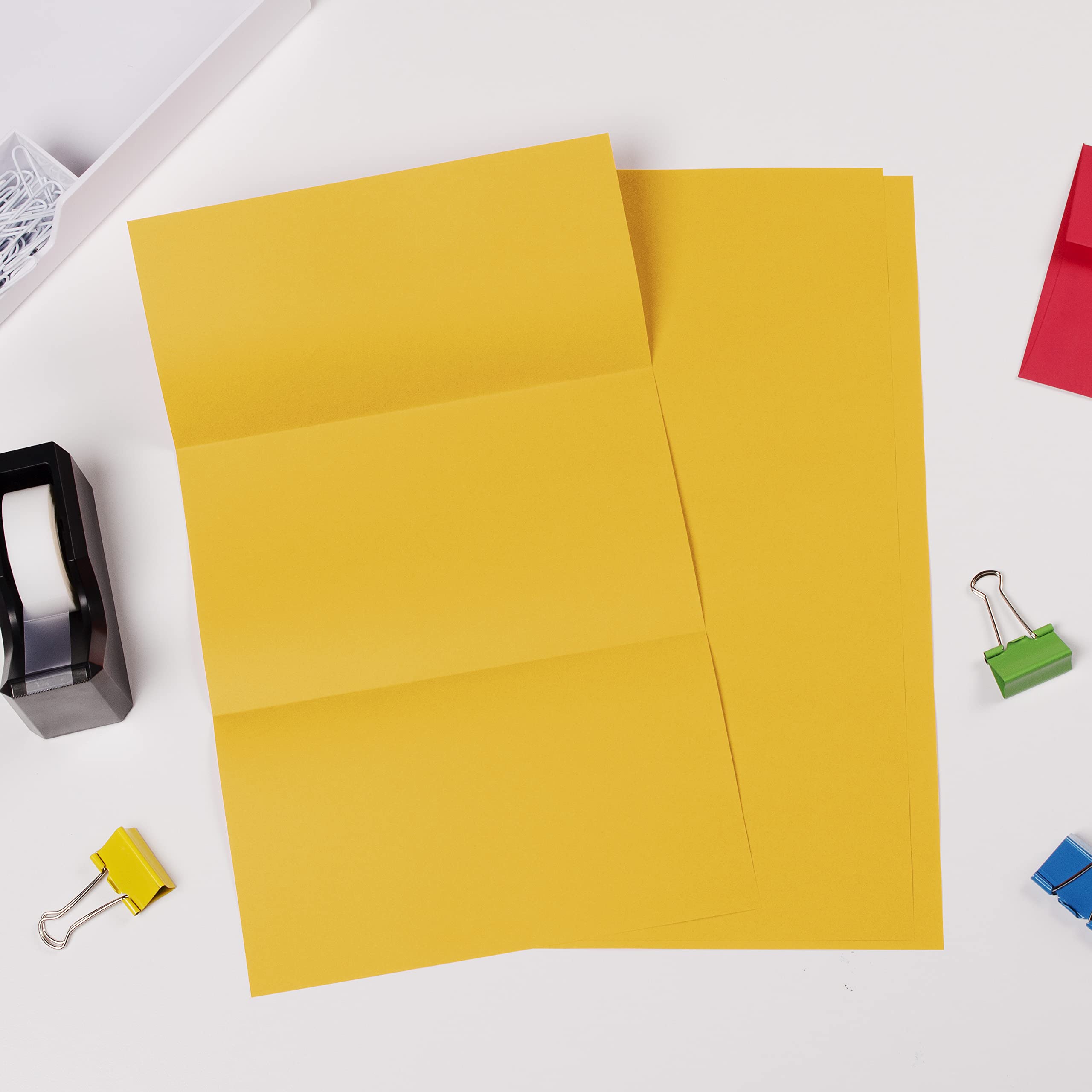JAM PAPER Legal Matte 100lb Cardstock - 8.5 x 14 Coverstock - 216 GSM Heavyweight Paper - Sunflower Yellow - 250 Sheets/Pack - Perfect for Business Cards, Invitations, Flyers & Craft Projects