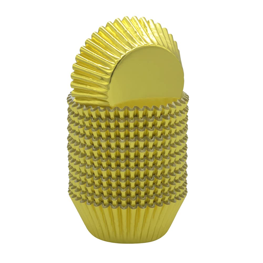Premium Gold Foil Cupcake Liners - 240 Count Standard Baking Cups for Weddings, Birthday Parties, Baby Showers & Special Events - Elegant Dessert Presentation for Professional Bakers & Home Baking