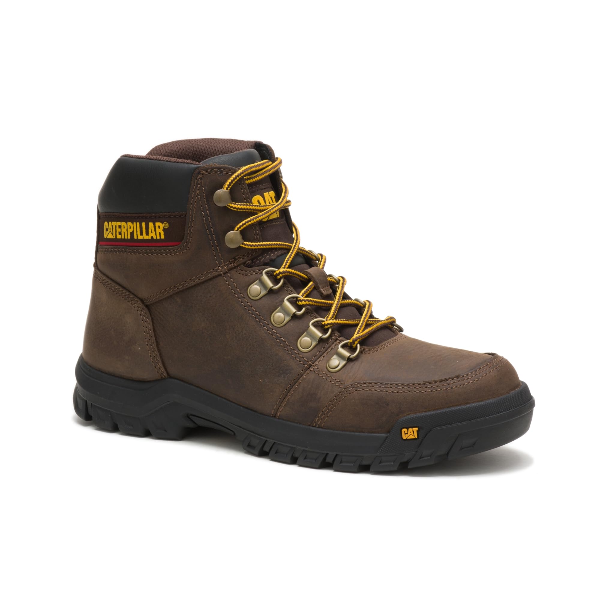 Cat Footwear Men's Outline Soft Toe Work Boot - Durable Safety Shoes for Construction & Outdoor Work | Comfortable Non-Slip Work Boots for Men