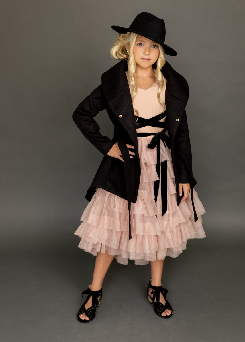 Geneva Petticoat Dress - Blush Pink & Black Vintage Style Dress for Women | Perfect for Weddings, Parties & Special Occasions