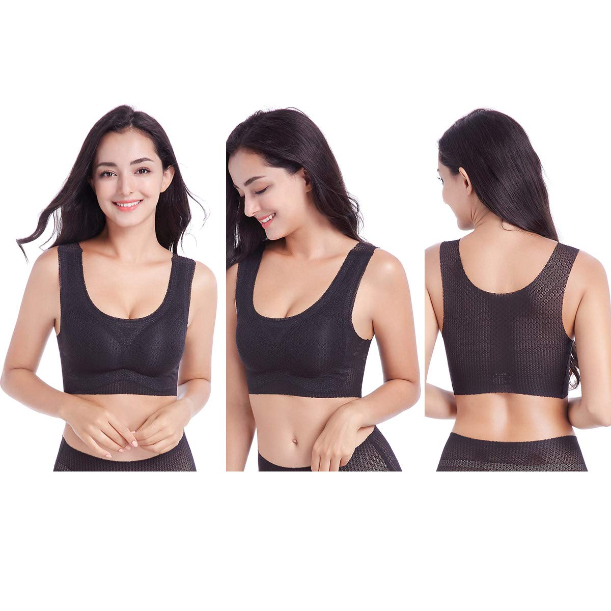 FEOYA Women's Sleep Bra Plus Size - Wireless Stretch Bralette for Comfort & Support - Ideal for Sleeping, Yoga, and Lounge Wear