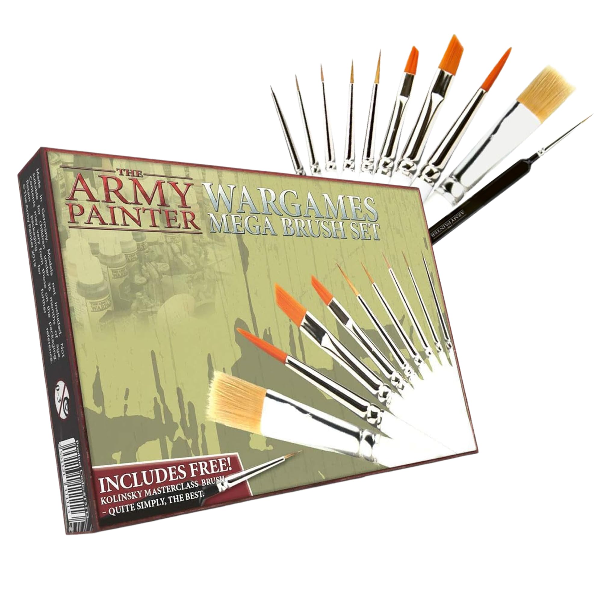 The Army Painter Paint Brush Set - 10 Acrylic Miniature Brushes with Kolinsky & Sable Fine Detail & Drybrush for Warhammer, D&D, and Scale Models - Perfect for Miniature Painting, Wargaming, and Tabletop Terrain