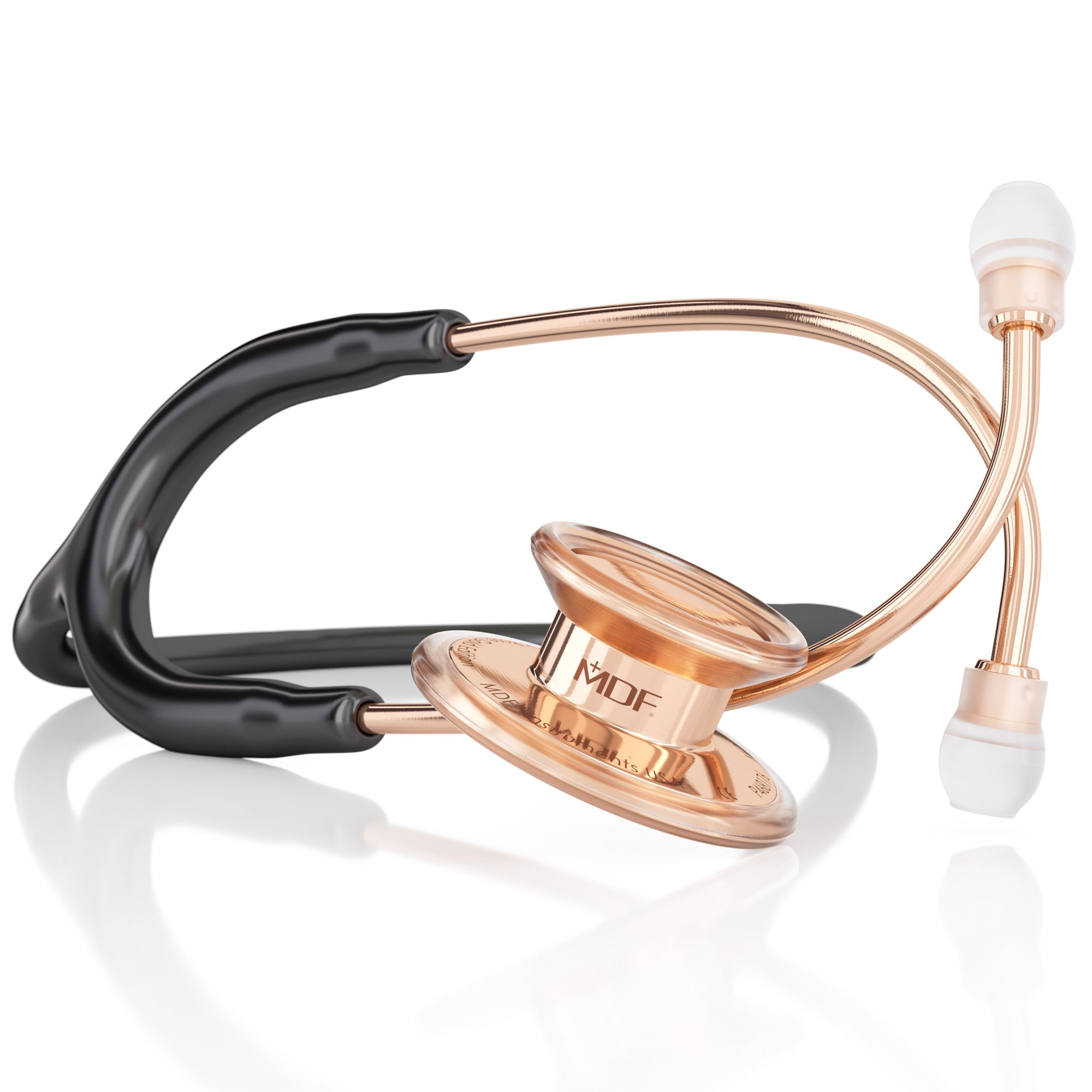 MD One® Premium Adult Stethoscope - Black & Rose Gold Finish | Ideal for Medical Professionals, Nursing Students & Healthcare Workers