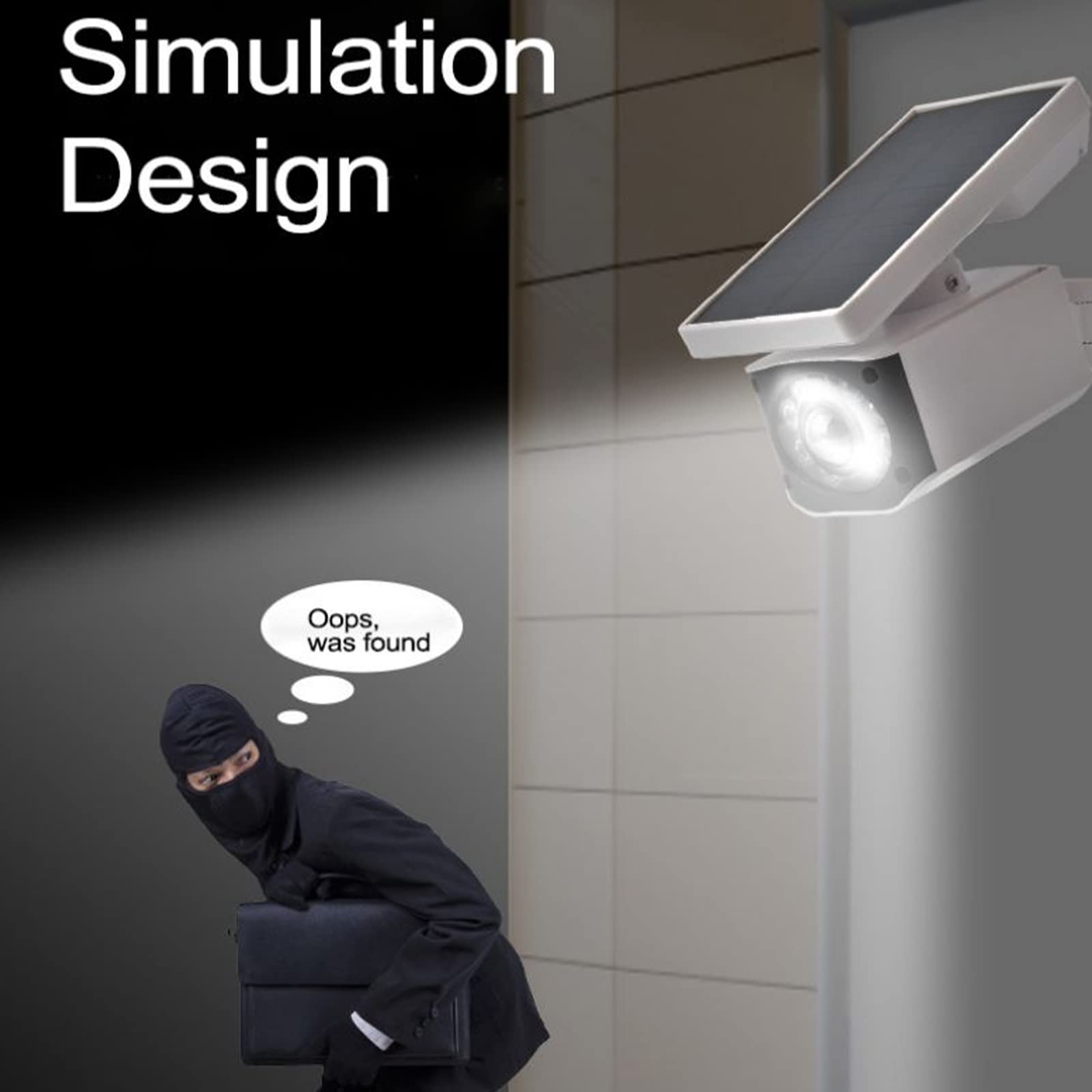 Solar Powered Dummy Security Camera with LED Motion Sensor & Flashing Red Lights - Weatherproof Outdoor Safety Light for Home, Business, Garage & Backyard Security (Ideal for Deterring Intruders)