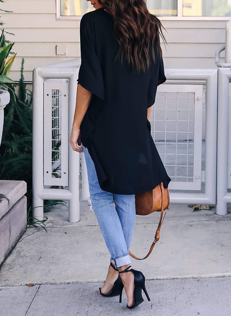 Women's Ruffle Long Sleeve Asymmetric High-Low Blouse Top & Shirt Dress - Elegant Clubwear for Night Out, Date Night & Special Occasions