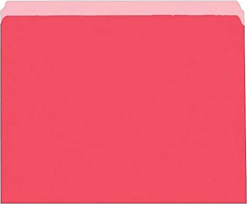 Pendaflex 152RED Letter Size File Folders - Straight Cut Top Tab, Red & Light Red, 100 per Box - Perfect for Office Organization, Filing Systems & Document Storage