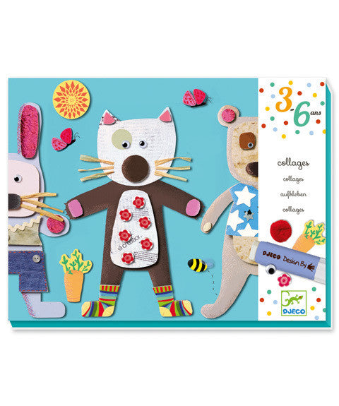Creative Djeco Collage Kits for Kids - Fun Art & Craft Activities for Toddlers & Preschoolers - Perfect for Home, School & Birthday Party Projects