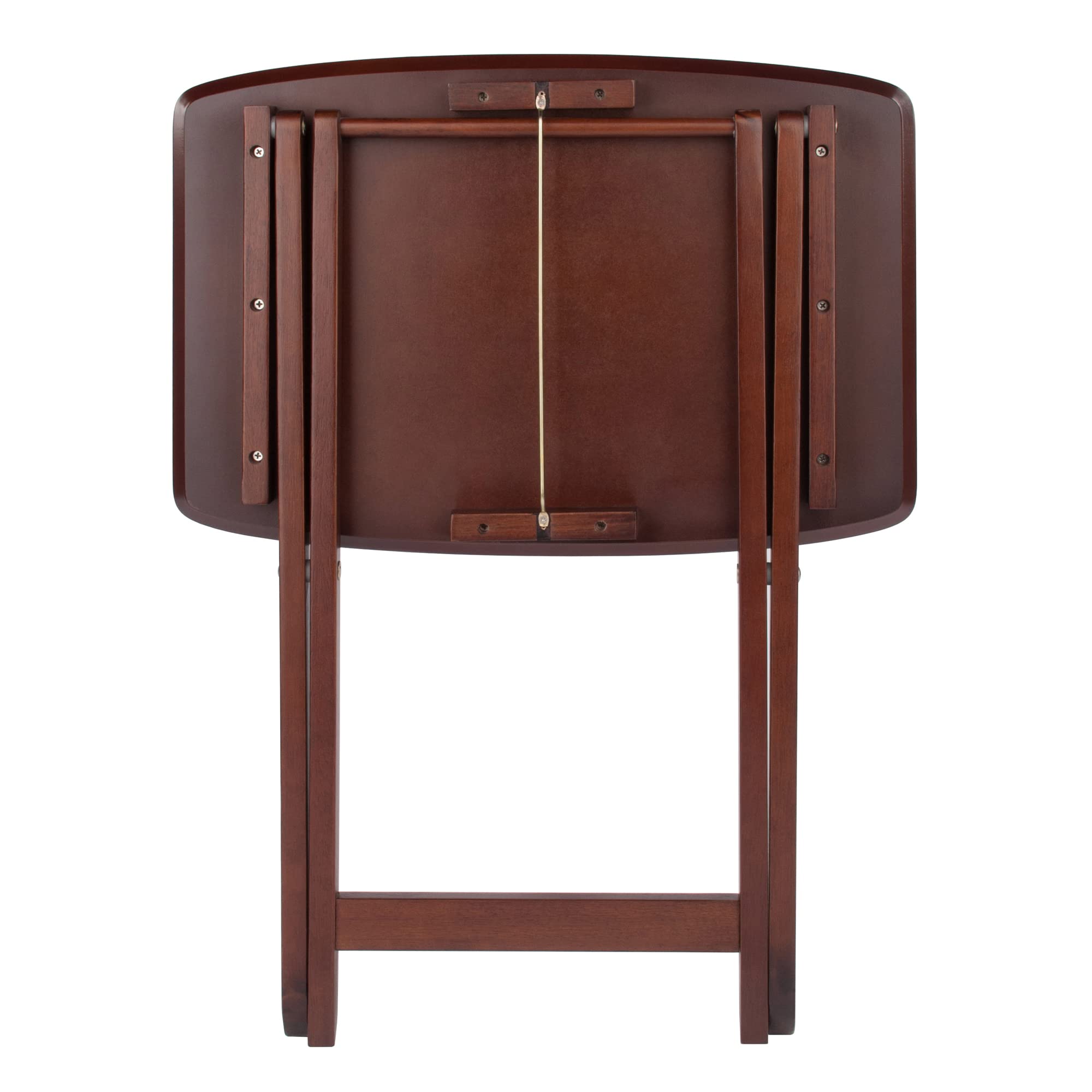 Winsome Darlene 2-Pack Foldable Snack Tables - 26 Inch Walnut Finish Side Tables for Living Room, Bedroom & Small Spaces - Perfect for Snacks, Drinks, Books & Laptop Use