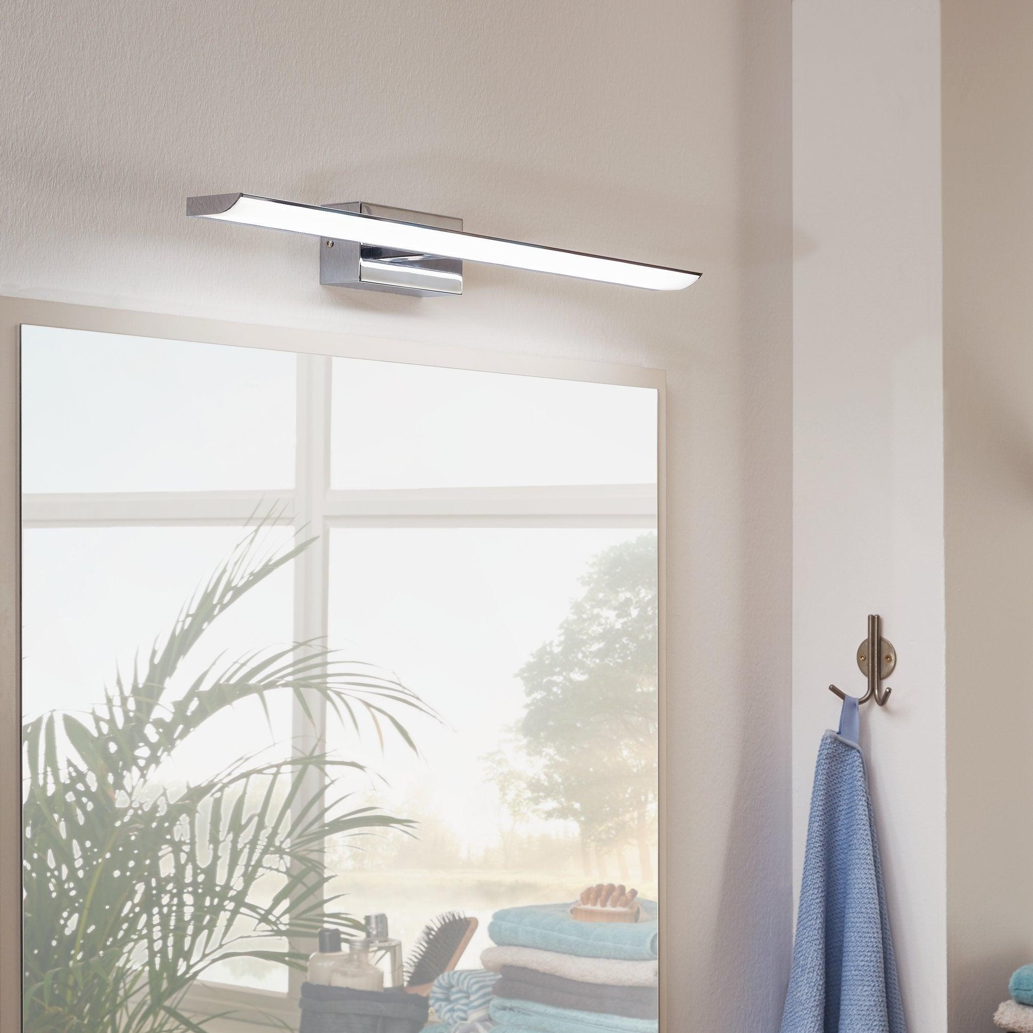 Eglo Connect Tabiano C IP44 Smart LED Chrome Bathroom Wall Light - Waterproof Modern Lighting for Bathroom, Vanity, and Shower - Alexa & Google Home Compatible Smart Home Lighting