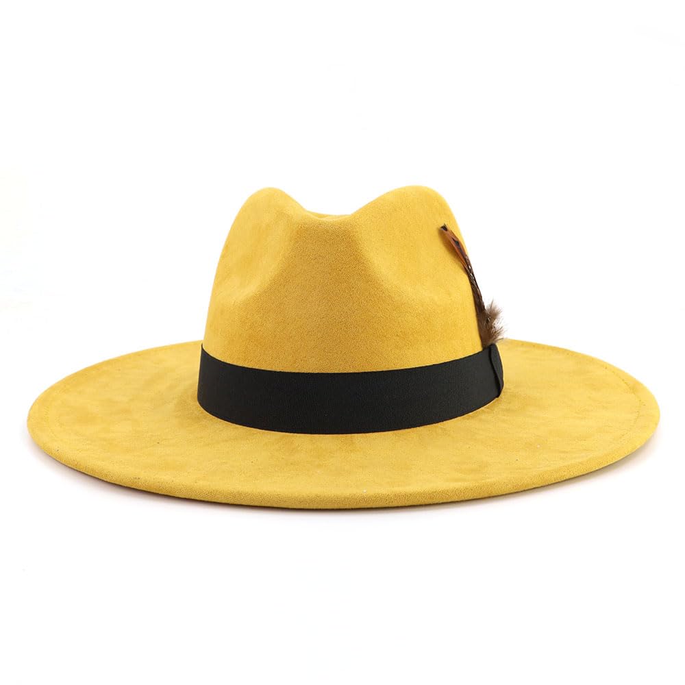 Stylish LIDHAY Wide Brim Fedora Hat for Women & Men - Western Suede Panama Hat for Outdoor Activities, Beach, Travel & Fashion Accessories