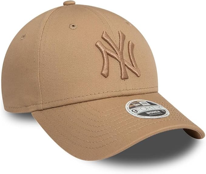 New York Yankees New Era 9Forty Essential Camel Baseball Cap for Women - Adjustable Snapback Hat for Baseball Fans, Streetwear & Outdoor Activities
