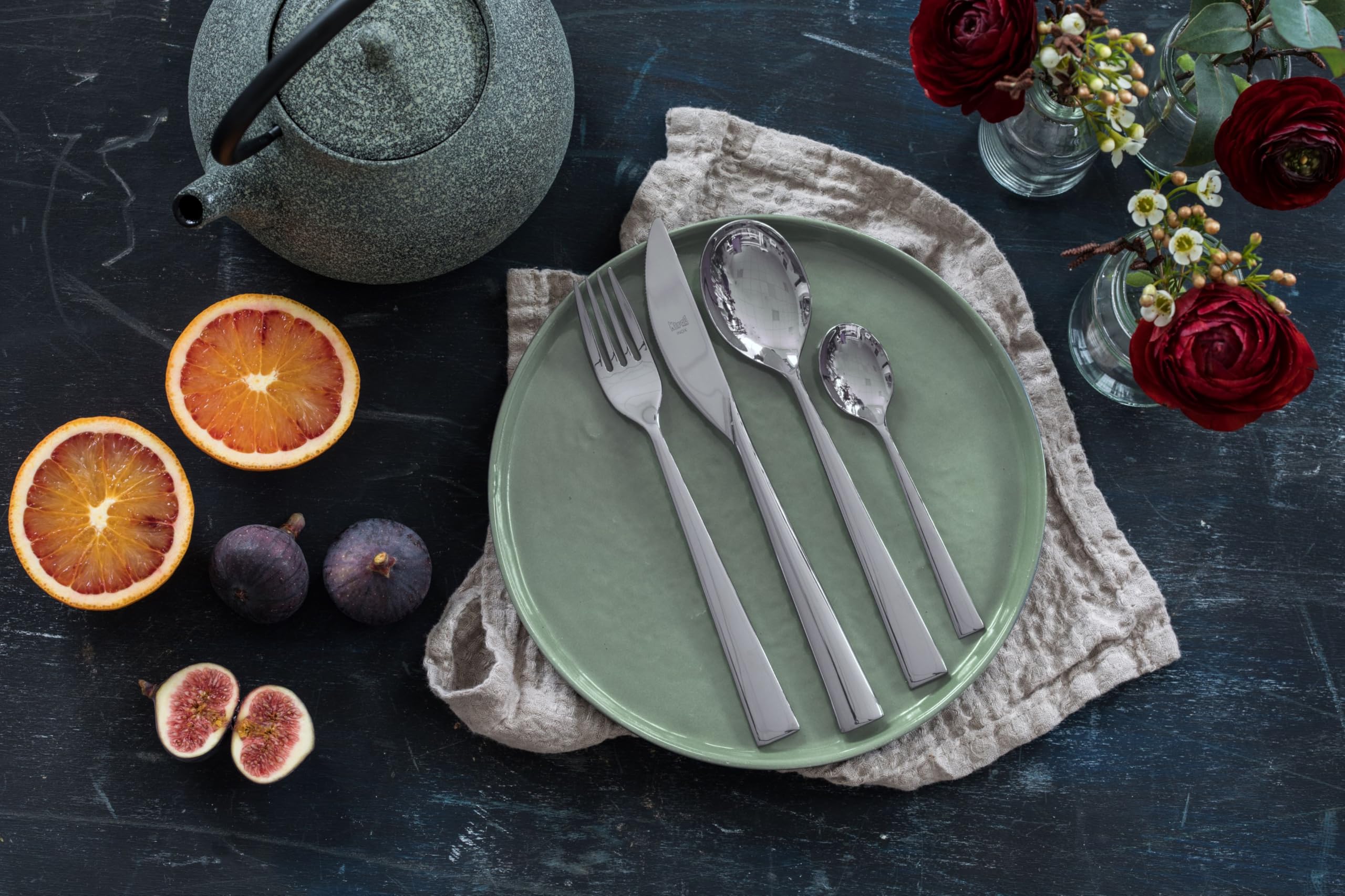 Premium MEPRA Stainless Steel Flatware Set - 18/10 Metallic Silverware for 4, 8, or 12 People - Elegant Dining Utensils for Restaurants, Weddings, and Everyday Use