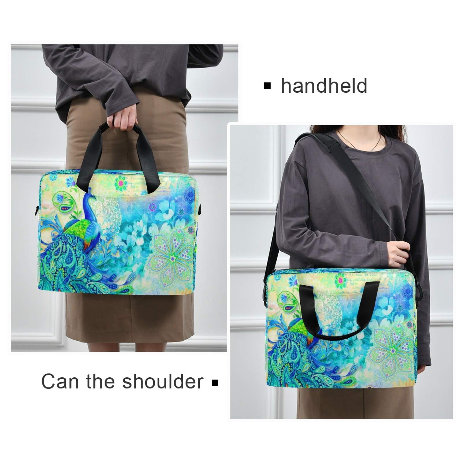 13-15.6 Inch Laptop Bag with Protective Sleeve, Lightweight Computer Carrying Case for MacBook, Notebook, Ideal for Work, School, and Travel