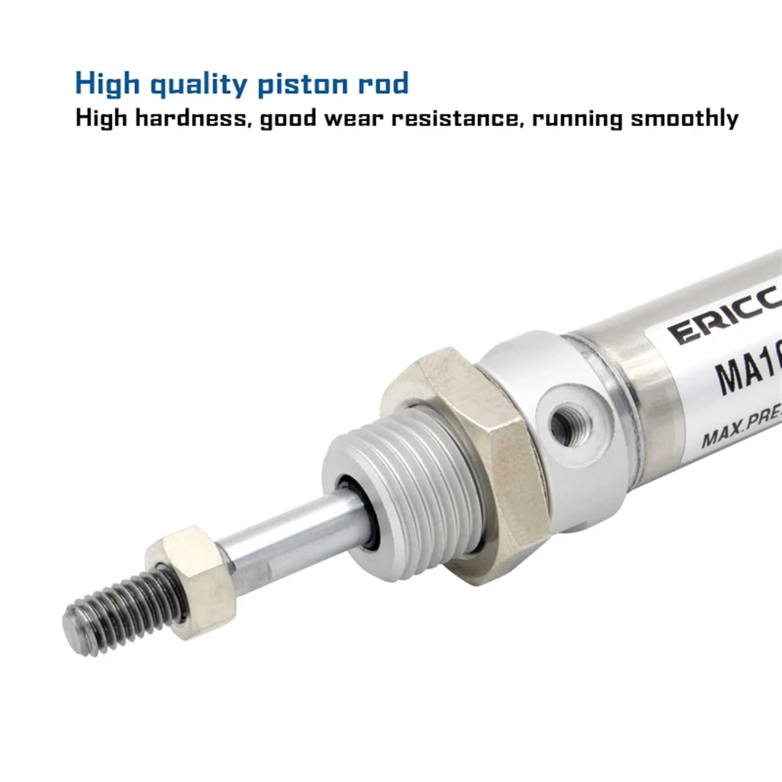 MA25 Series Mini Air Cylinder - 25mm Bore, 10-300mm Stroke, Double Action, Round Design with Built-in Magnet (MA25X100S-CA) - Ideal for Automation, Robotics, and Small Machinery Applications