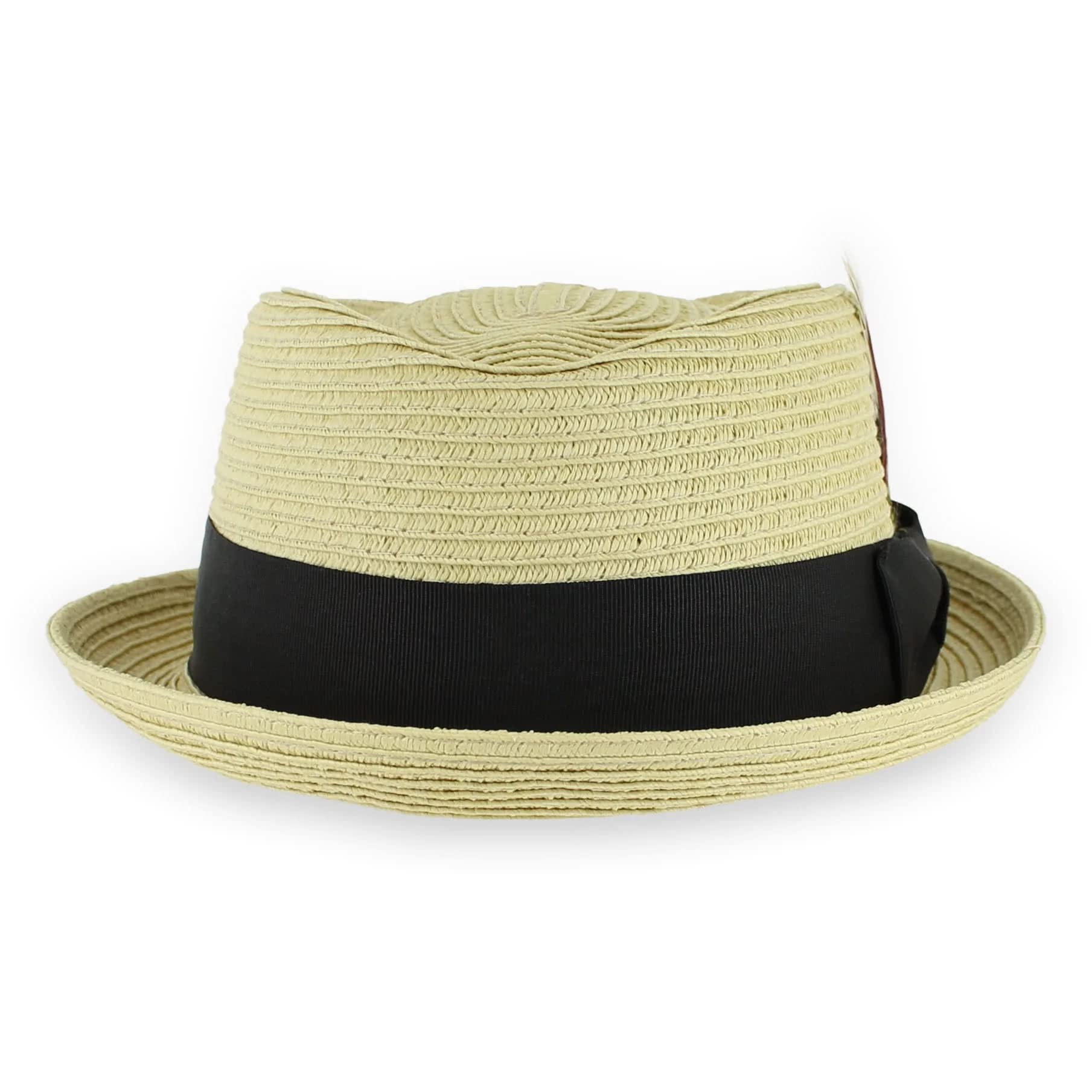 Stylish Summer Straw Pork Pie Trilby Fedora Hat for Men & Women - Breathable & Lightweight in Blue, Tan, Black | Perfect for Beach, Outdoor, and Casual Wear