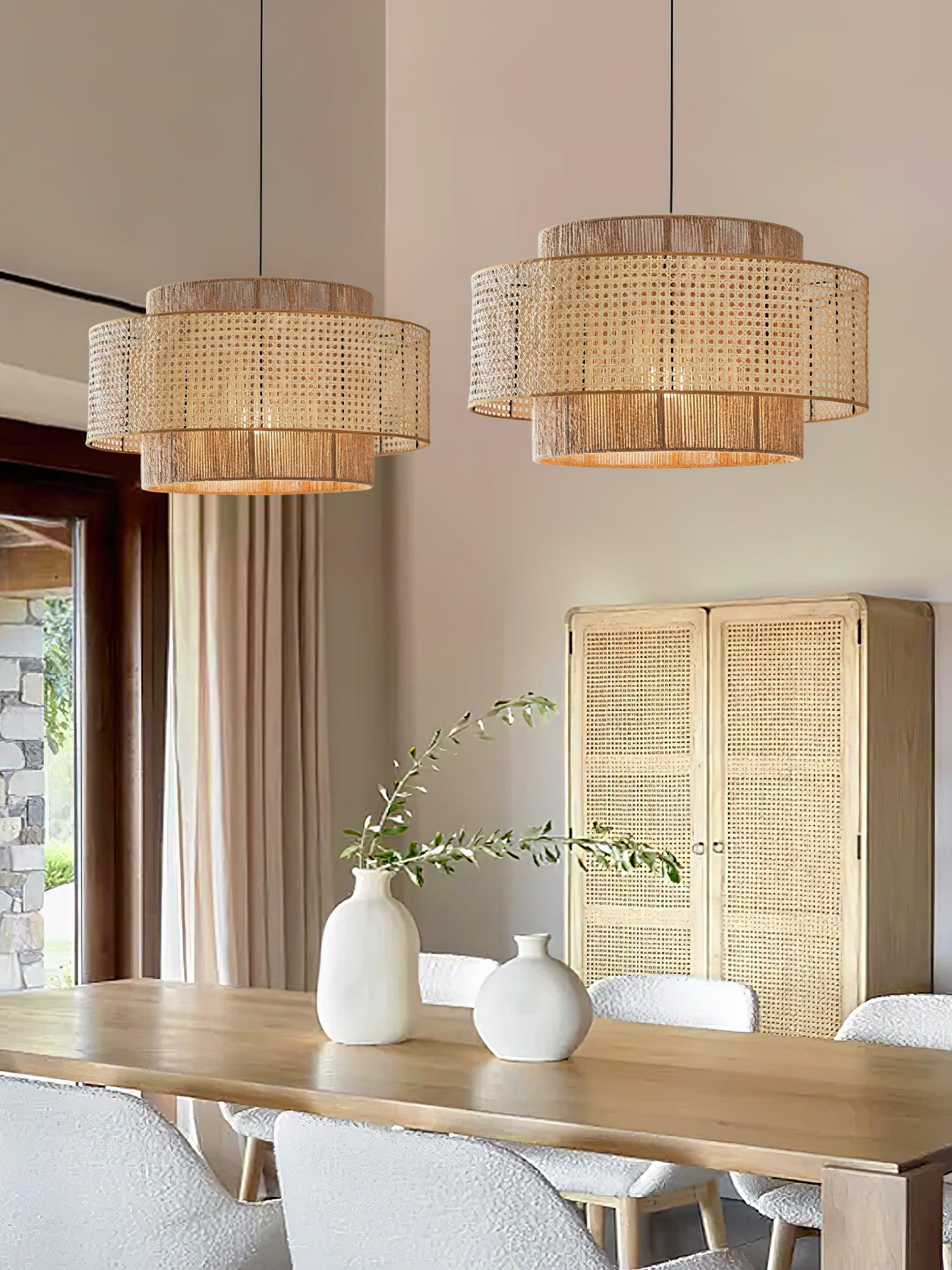 Modern Concentric Pendant Light Fixture - Sleek Minimalist Design for Kitchen Island, Dining Room & Bedroom Lighting - Dimmable LED Hanging Lamp for Home Decor