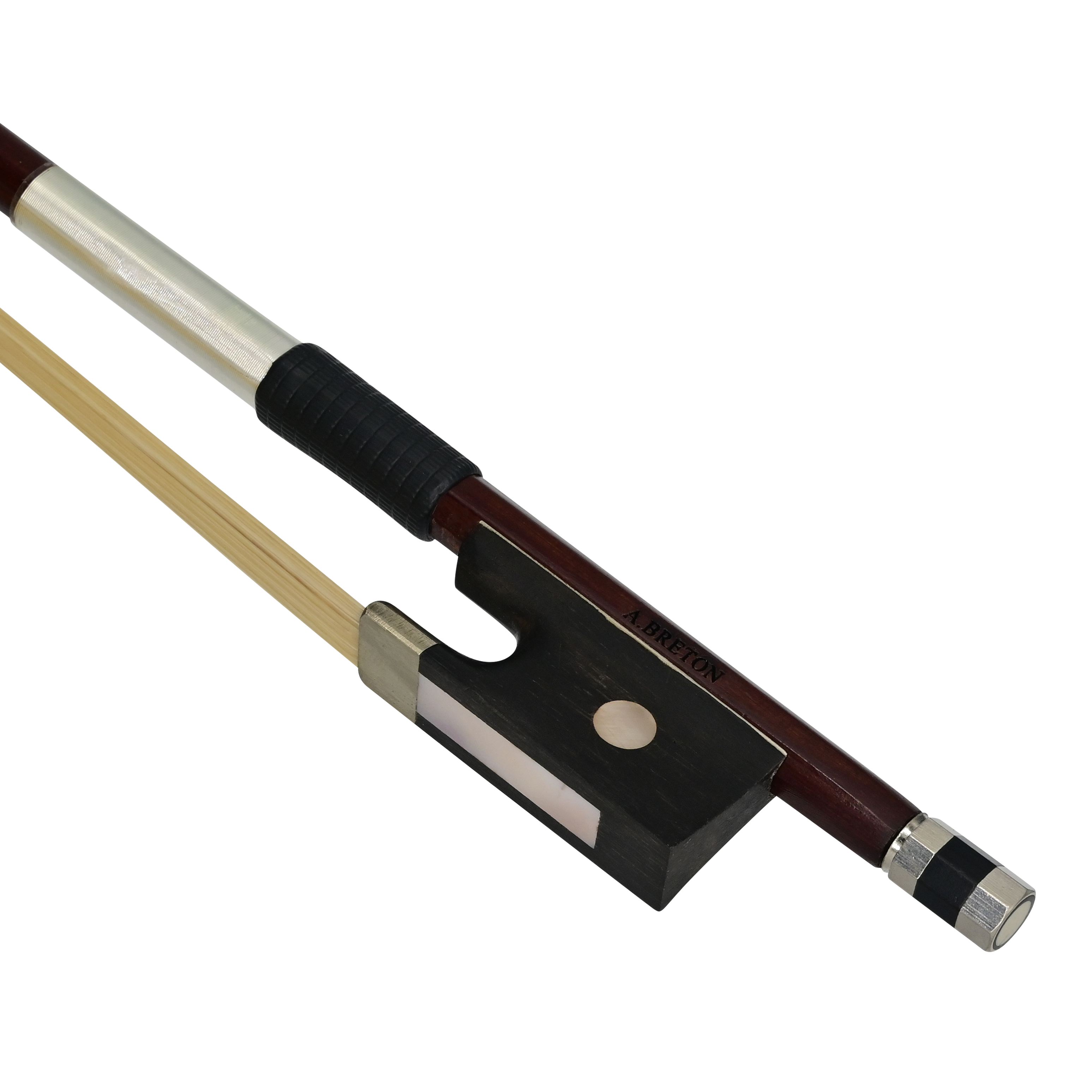 Anton Breton AB 110BK Brazilwood 4/4 Size Violin Bow for Students - Premium Black Bow for Beginners & Music Practice | Perfect for Orchestra, School & Home Use