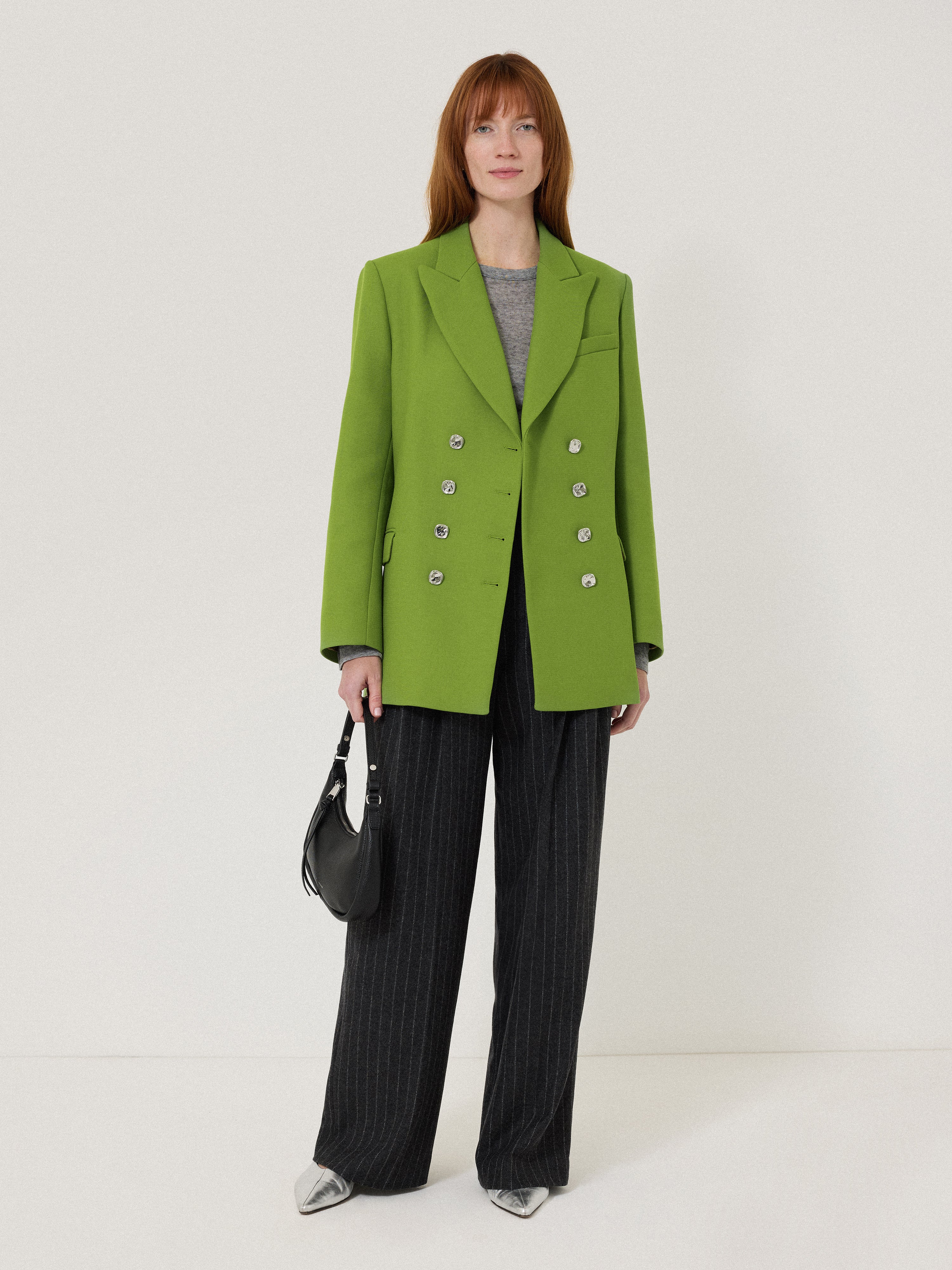 Men's Military Style Silver Button Jacket in Green - Perfect for Outdoor Adventures and Casual Wear