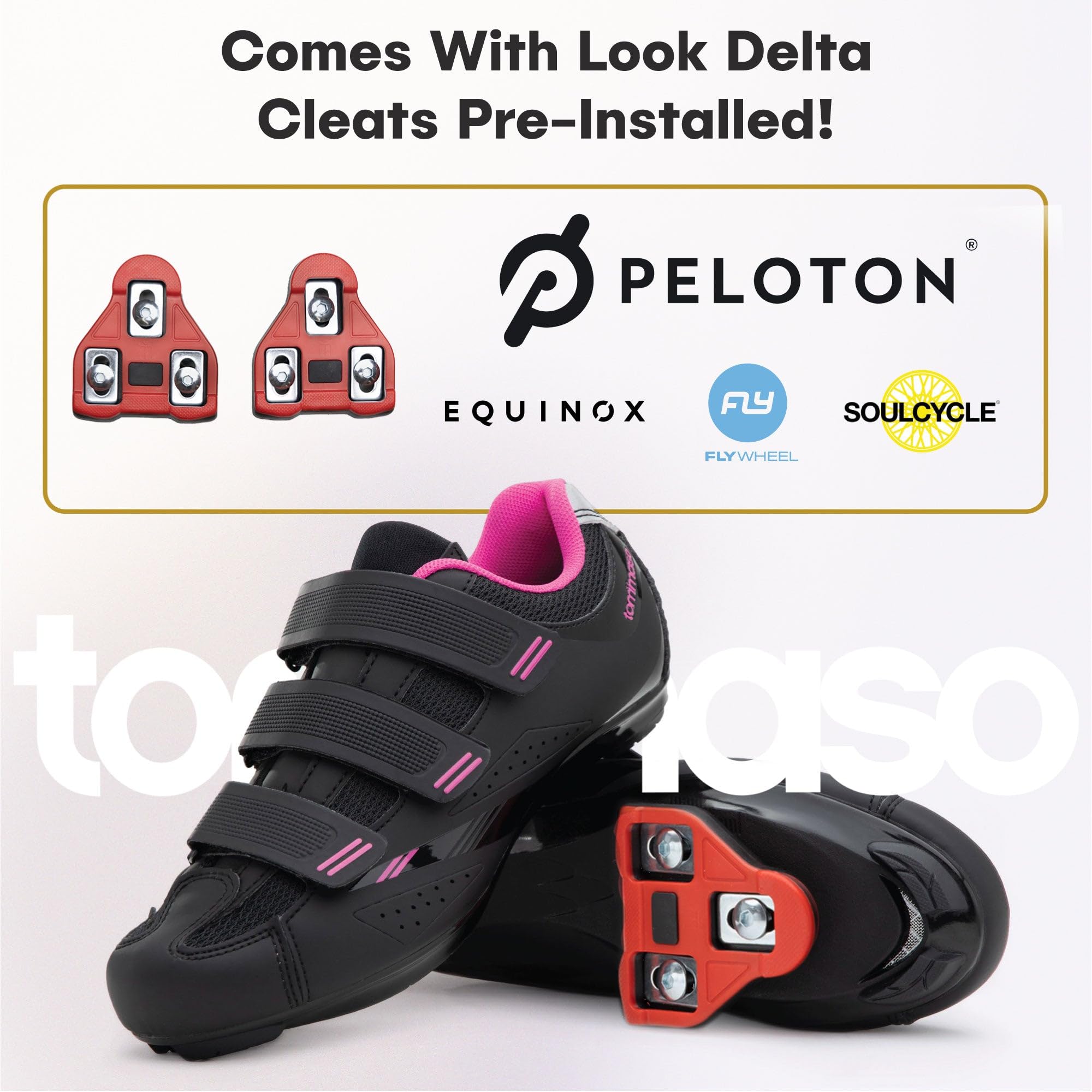 Tommaso Pista Women's Cycling Shoes - SPD & Delta Cleat Compatible for Peloton & Indoor Spin Bikes - Lightweight Road Bike Shoes for Women - Perfect for Indoor Cycling Classes, Gym Workouts & Road Biking