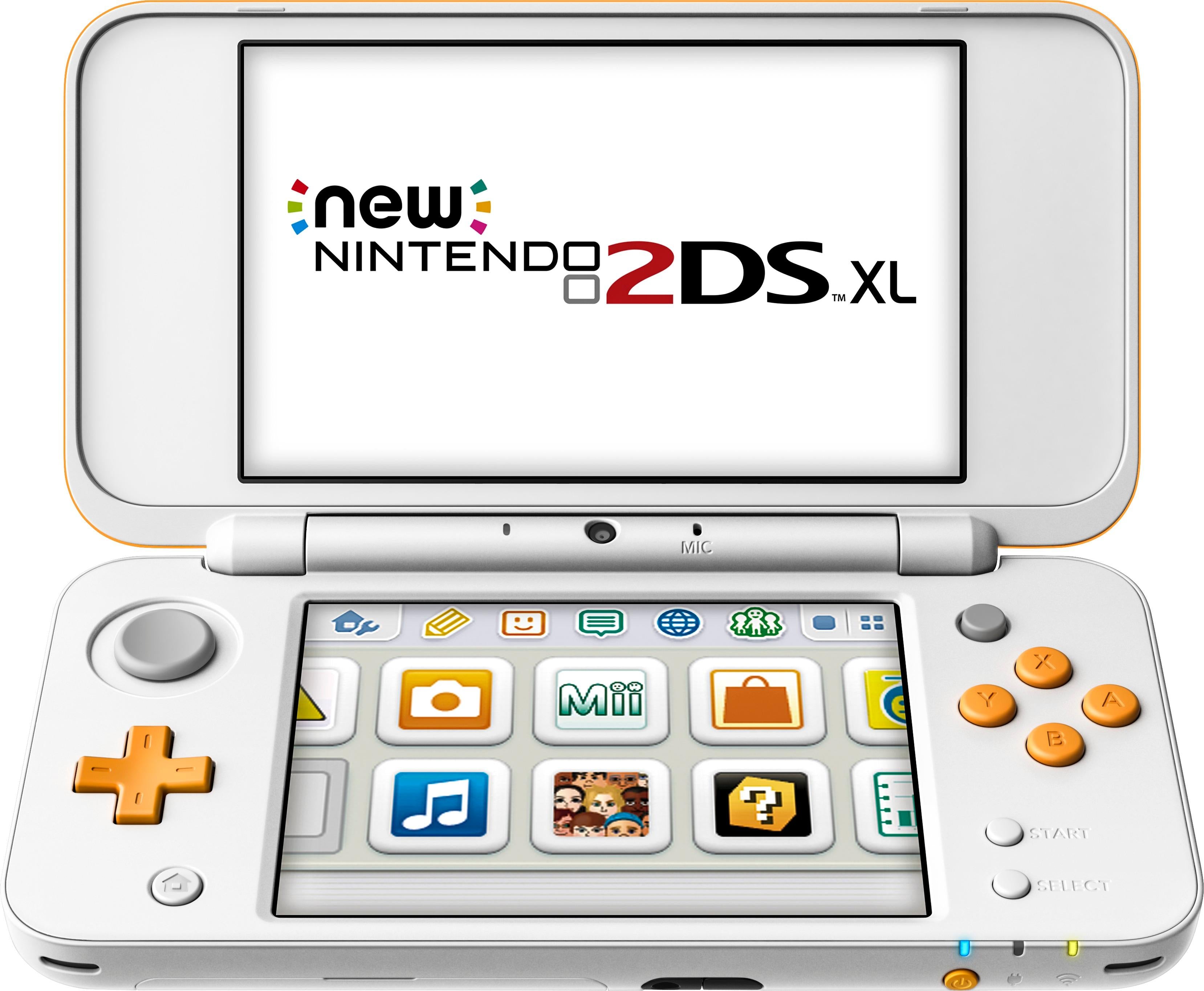 New Nintendo 2DS XL Handheld Gaming Console - White/Orange Edition | Portable Game System for Kids & Adults | Perfect for Travel, Commuting & Home Entertainment