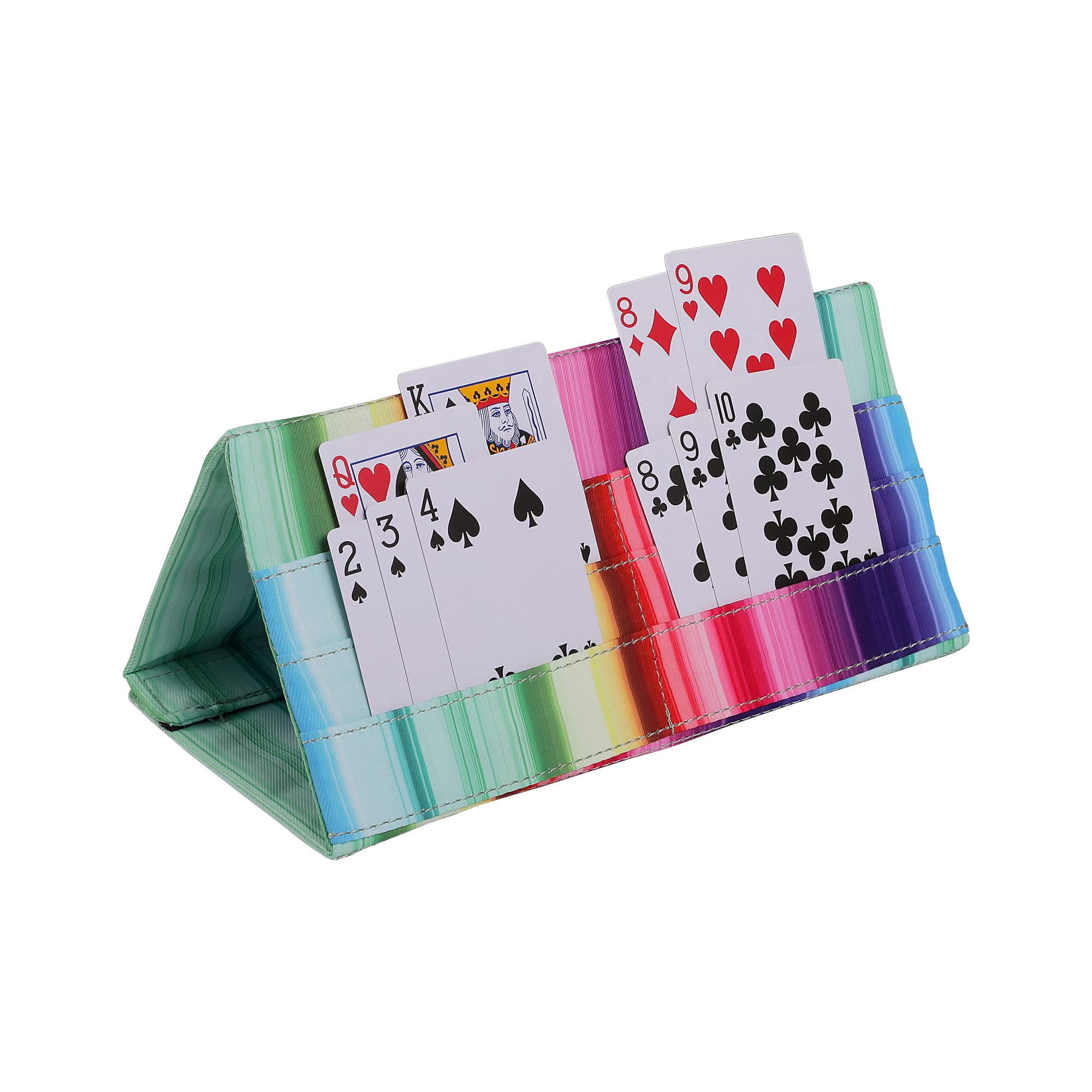 Rainbow Hands-Free Folding Card Holder for Poker, UNO, Bingo & Canasta - Durable Playing Card Stand for Kids & Adults - Perfect for Family Game Nights & Casino Parties
