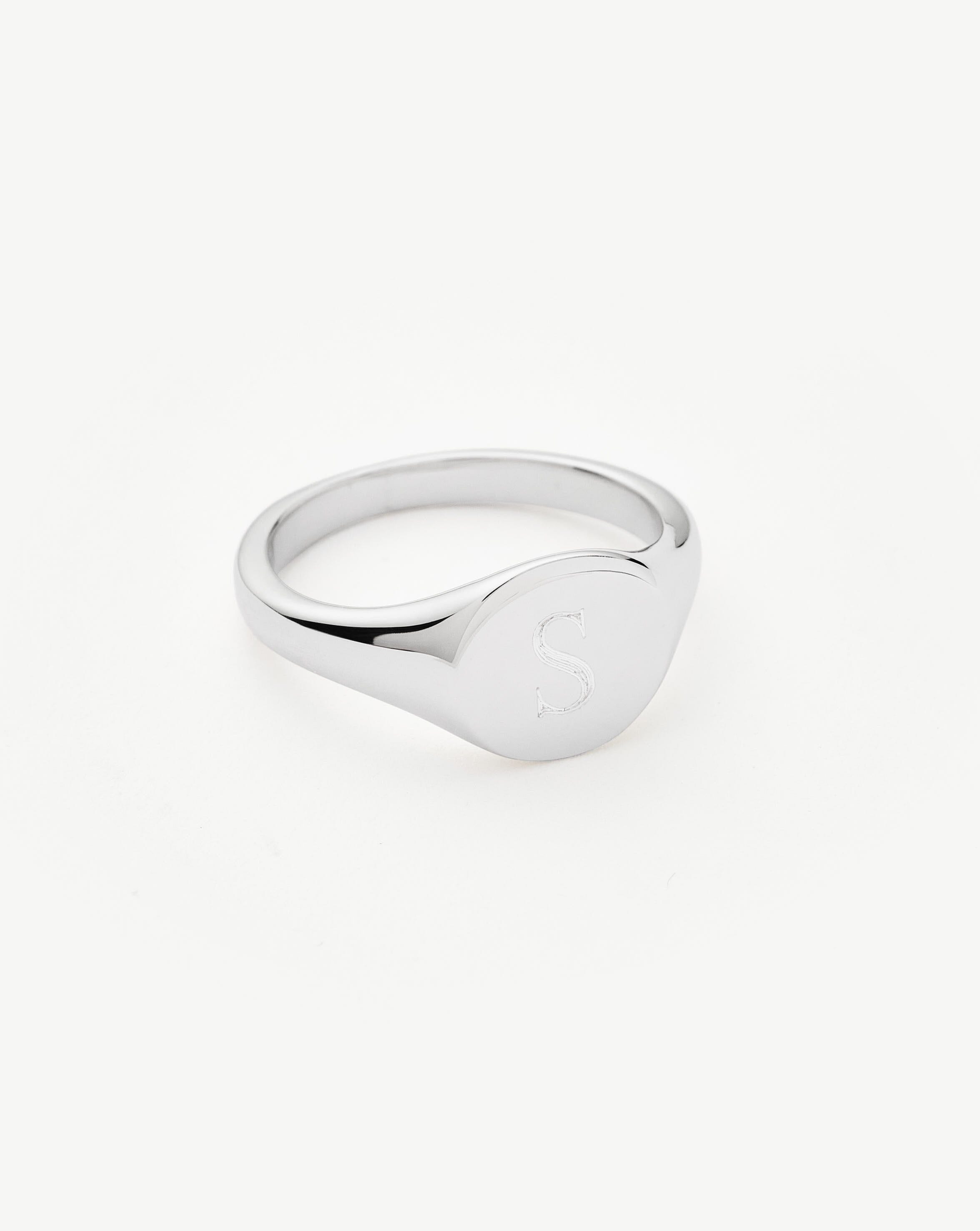 Custom Engraved Sterling Silver Signet Ring for Men & Women - Personalized Monogram, Initials, or Symbol - Perfect for Gifts, Weddings, and Special Occasions