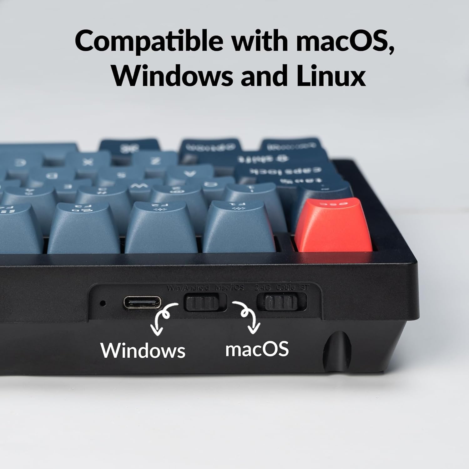 Keychron V3 Max 80% Wireless Custom Mechanical Keyboard with Knob - QMK/VIA Programmable, Hot-Swappable Gateron Jupiter Banana Switches, Bluetooth 5.1/2.4GHz/Wired RGB Backlit - Compatible with Mac & Windows - Perfect for Gaming, Coding & Office Work