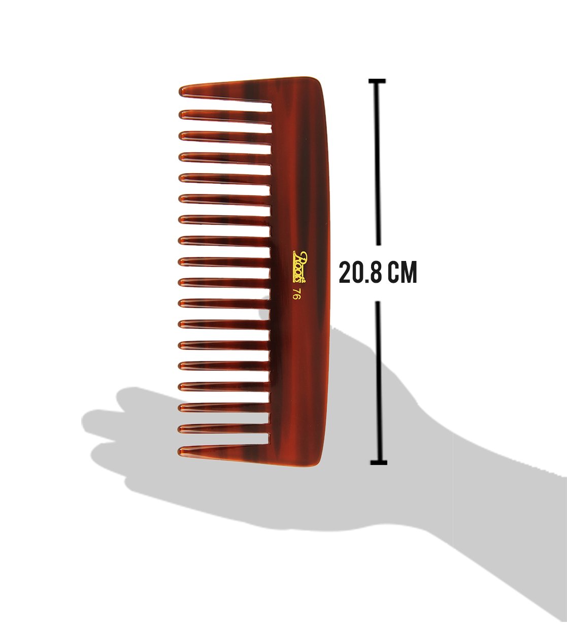 Roots Brown Wide Tooth Comb for Wavy & Curly Hair - Detangling Comb for Medium Length Hair - Pack of 2 - Perfect for Gentle Detangling & Styling Natural Curls at Home or Salon