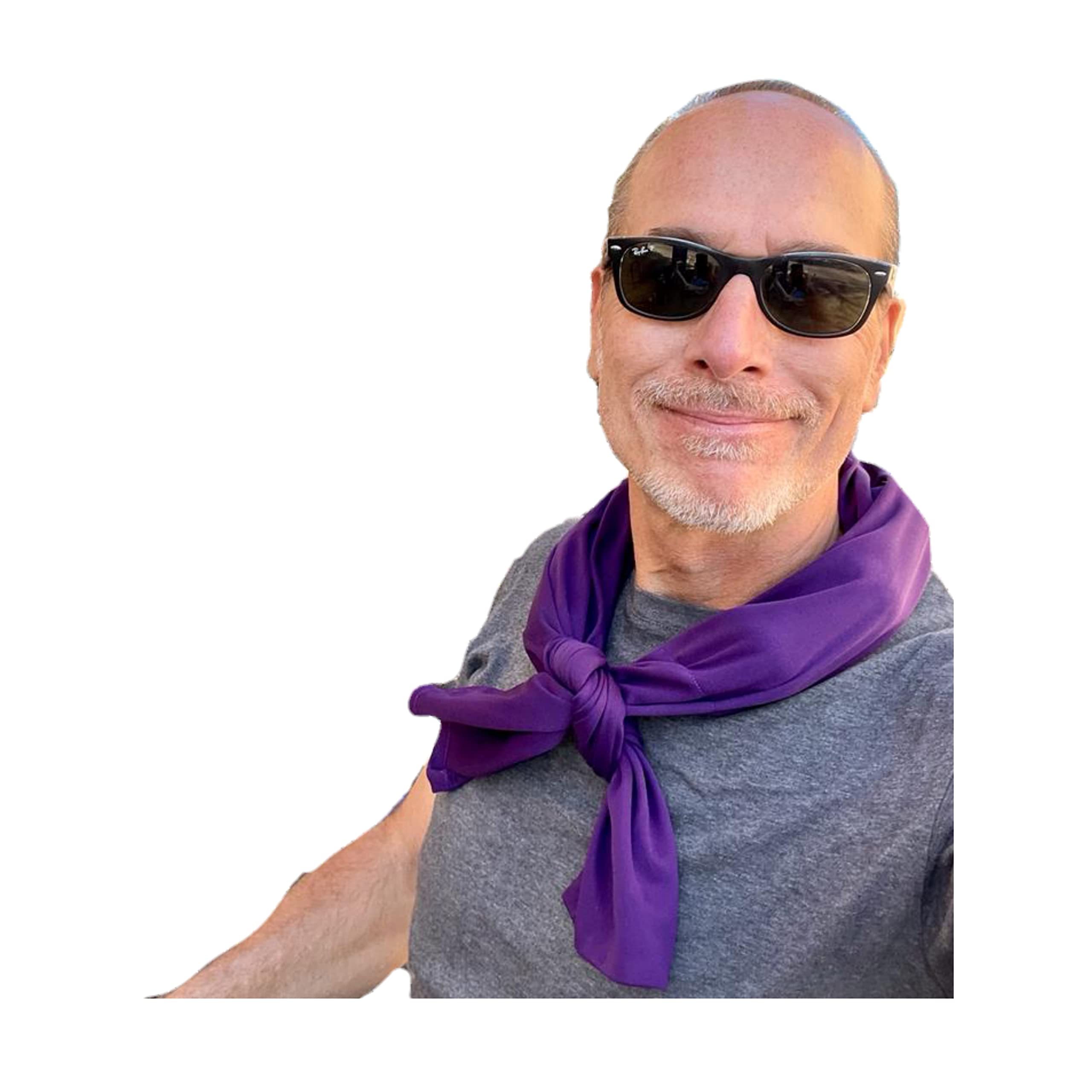 Nano-Ice Cooling Necklace & Scarf Set - Purple | Stay Cool in Style | Reusable Freezer Cooling Relief for Outdoor Sports, Travel & Hot Weather