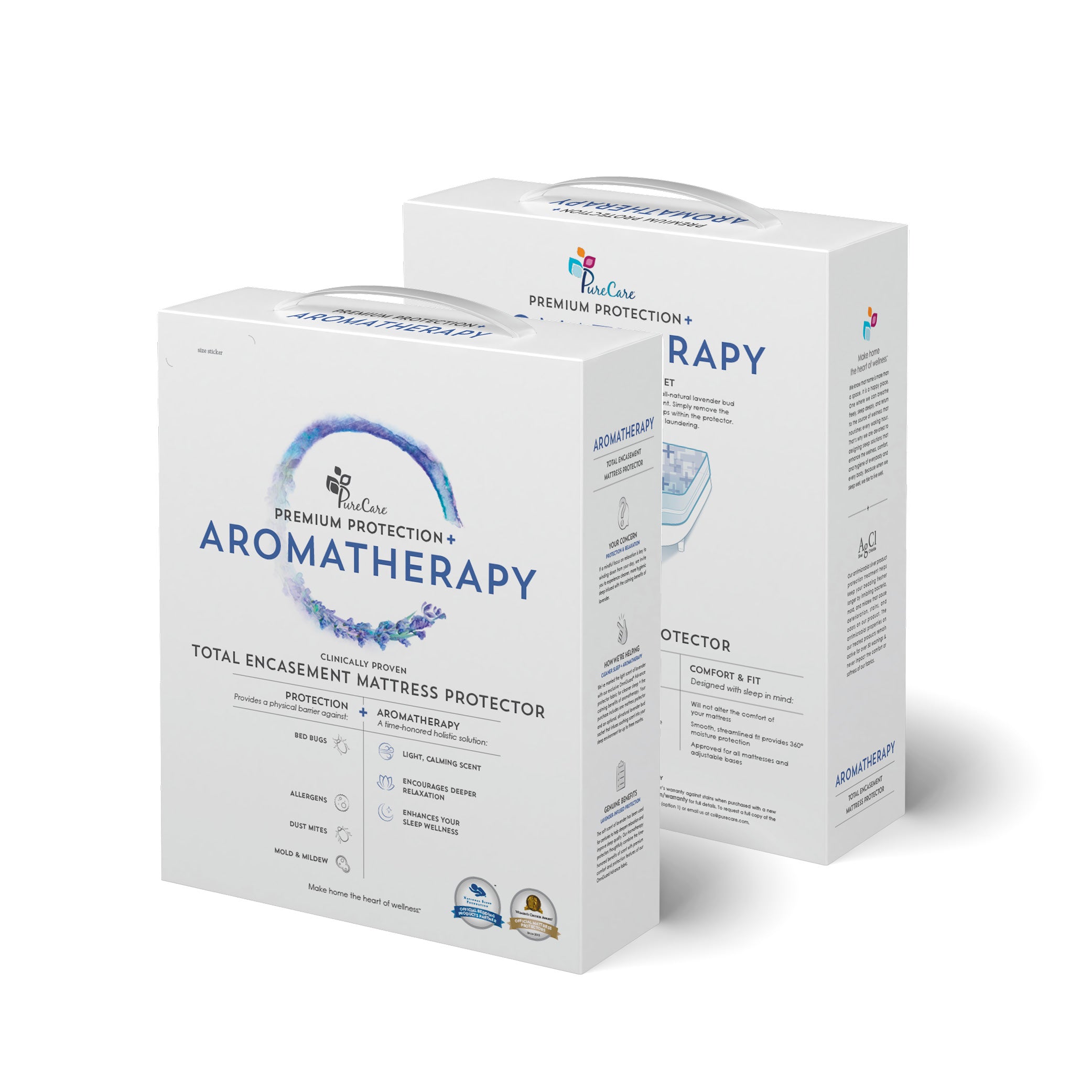 PureCare Aromatherapy Total Encasement Mattress Protector - Waterproof, Hypoallergenic, Breathable Bed Cover for Allergy Relief & Better Sleep - Perfect for Bedrooms, Guest Rooms & Dorm Rooms