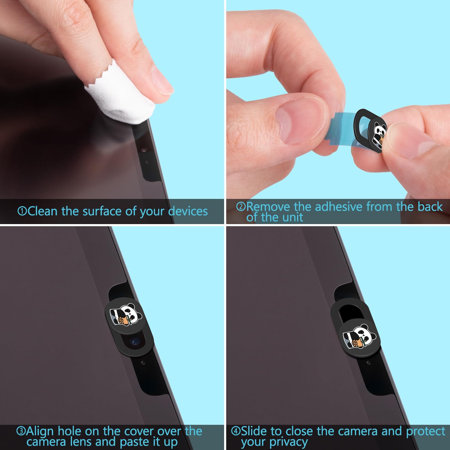Laptop Camera Cover Slide - Privacy Webcam Cover for MacBook, iPhone, iPad, Smartphones - Secure Camera Protector for Personal Privacy & Security - Ideal for Remote Work, Online Meetings & Home Office