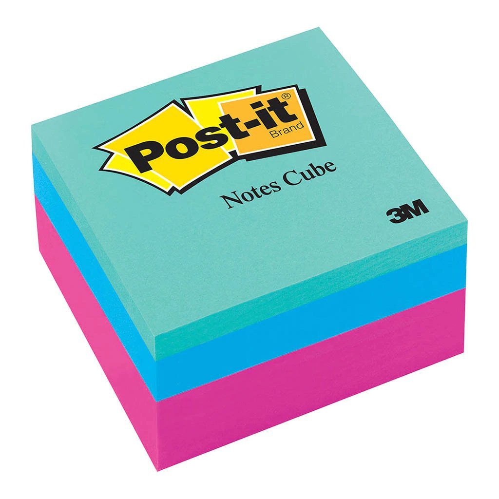 3M Sticky Post It Notes 3x3 Inches, 76x76mm Memo Cube - Pink Wave (2027 RCR) for Office, School & Home Organization - Perfect for Reminders, Notes & Planning