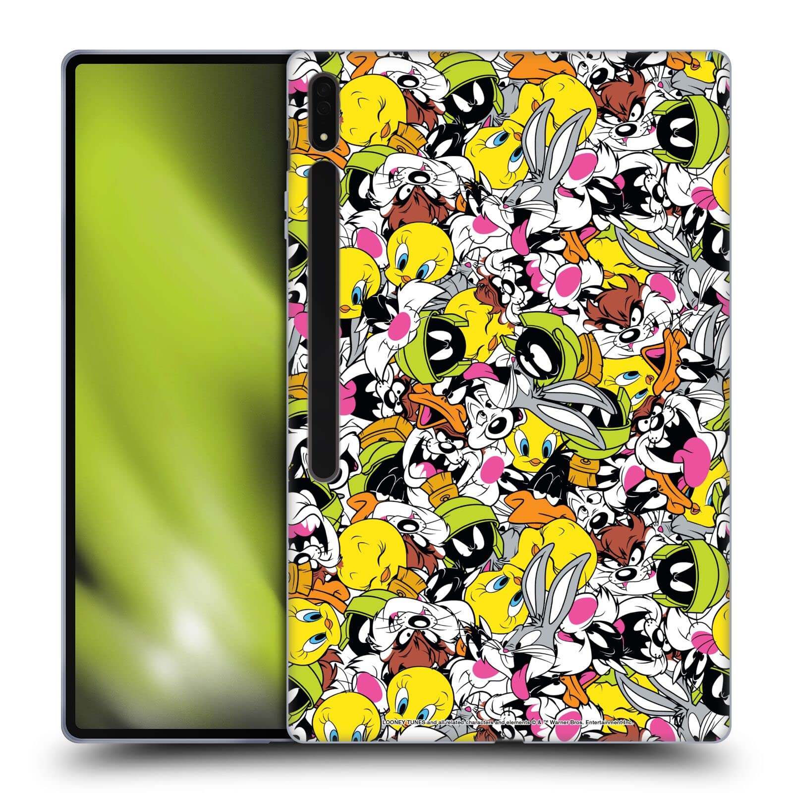 Looney Tunes Soft Gel Case for Samsung Galaxy Tab S8 Ultra | Officially Licensed by Head Case Designs | Durable Protection with Fun Group Patterns | Perfect for Home, Office, and Travel Use