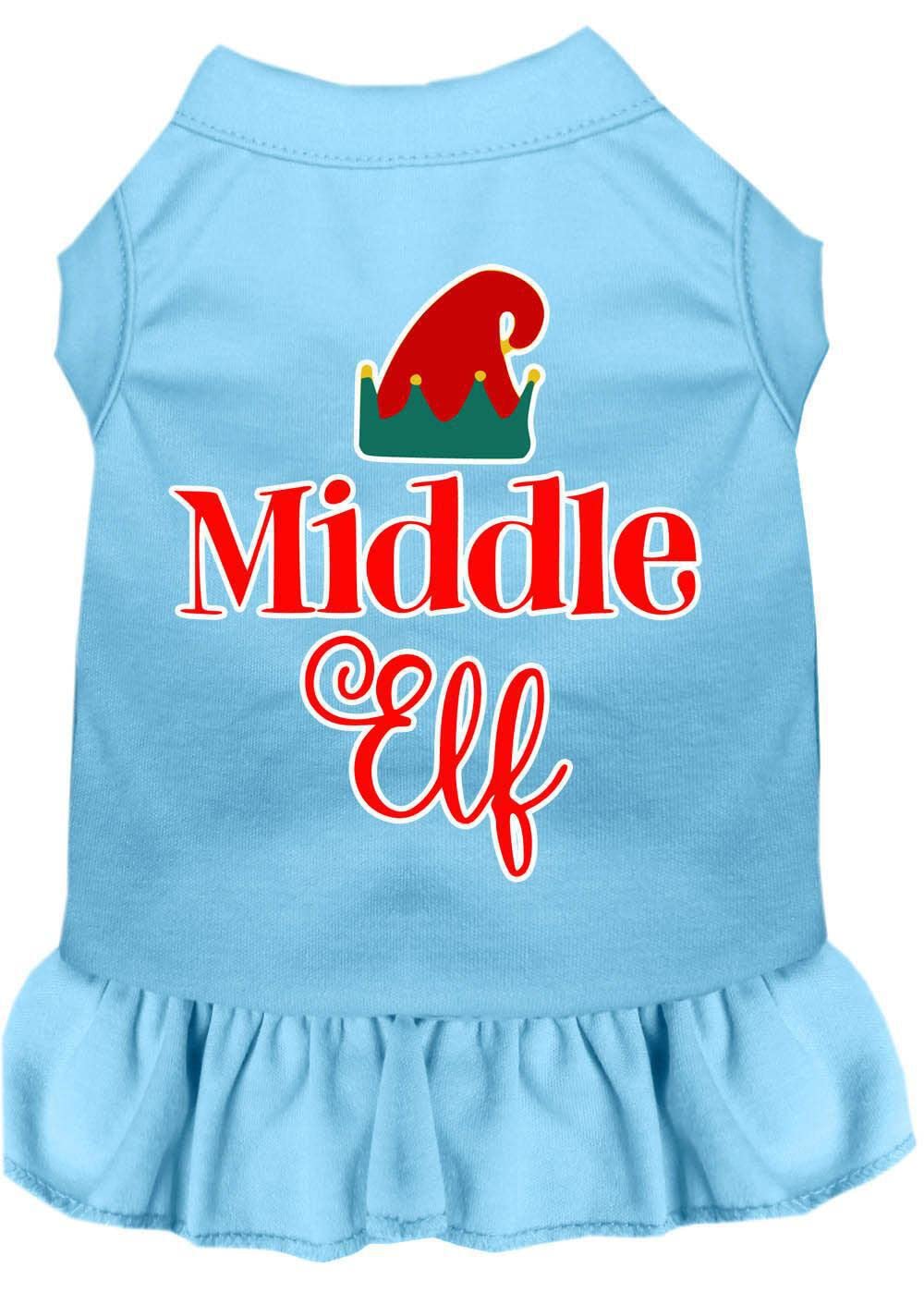Christmas Pet Dog & Cat Costume - Middle Elf Black with Red Screen Printed Design for Small Pets (10-14 lbs) | Holiday Dress Up for Photos & Parties