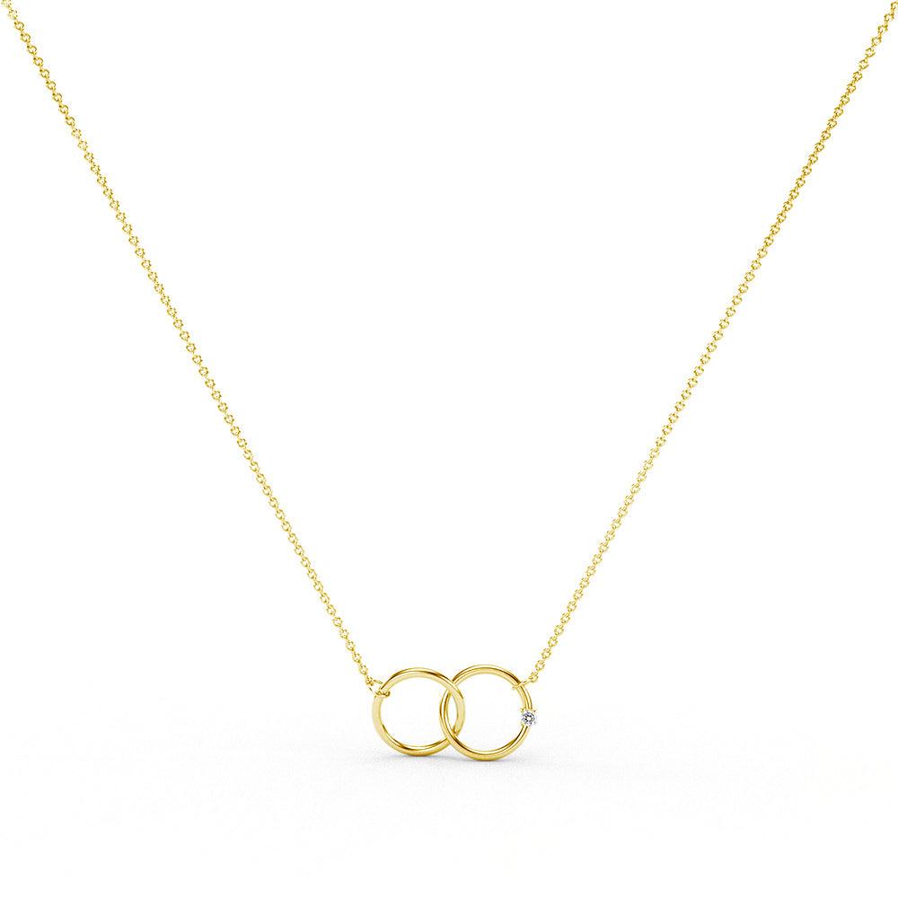 Simple Interlocking Circles Necklace - Minimalist Gold & Silver Layered Pendant for Women | Perfect for Everyday Wear, Date Nights & Gifting