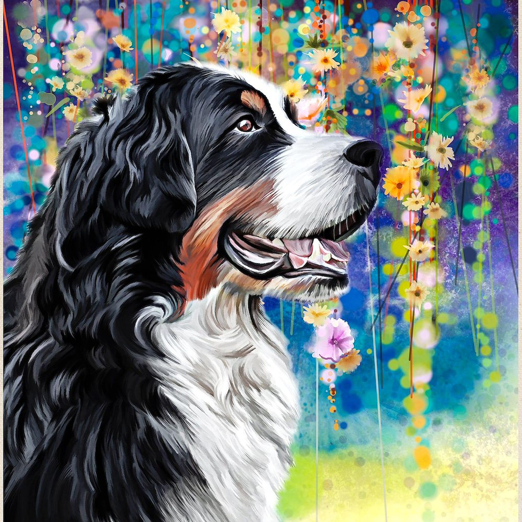 Bernese Mountain Dog Painting Tote Bag - Natural Canvas Reusable Shopping Bag for Groceries, Beach & Daily Use | Eco-Friendly Cotton Tote with Art Print