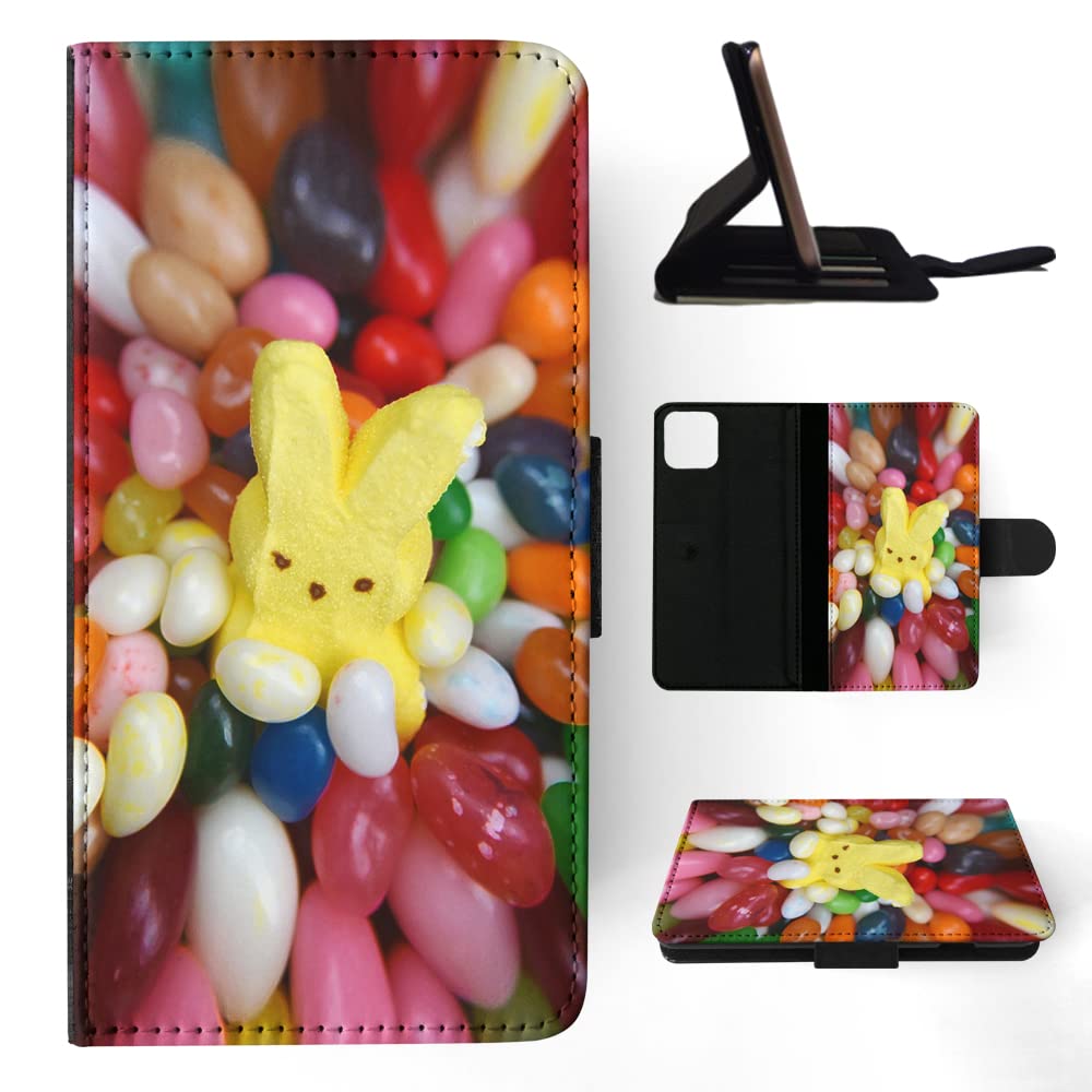 Candy Bunny Jellybean Flip Wallet Phone Case for Apple iPhone 11 - Stylish Protective Cover with Card Slots for Daily Use & Travel