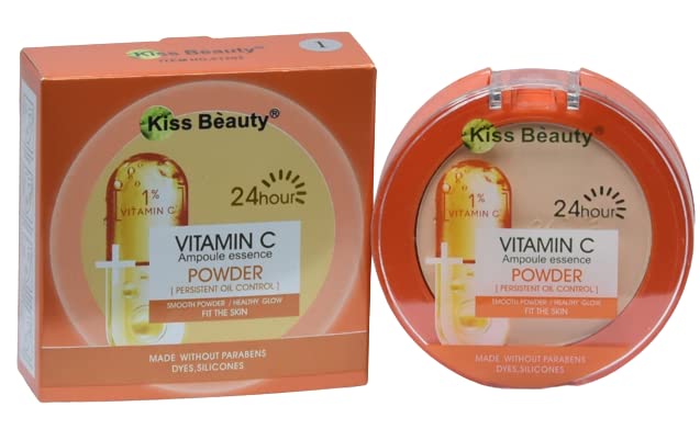 URJUWANI Kiss Beauty Vitamin C Face Powder 20g - Brightening & Anti-Aging Skincare for Glowing Skin | Perfect for Daily Makeup & Night Care Routine