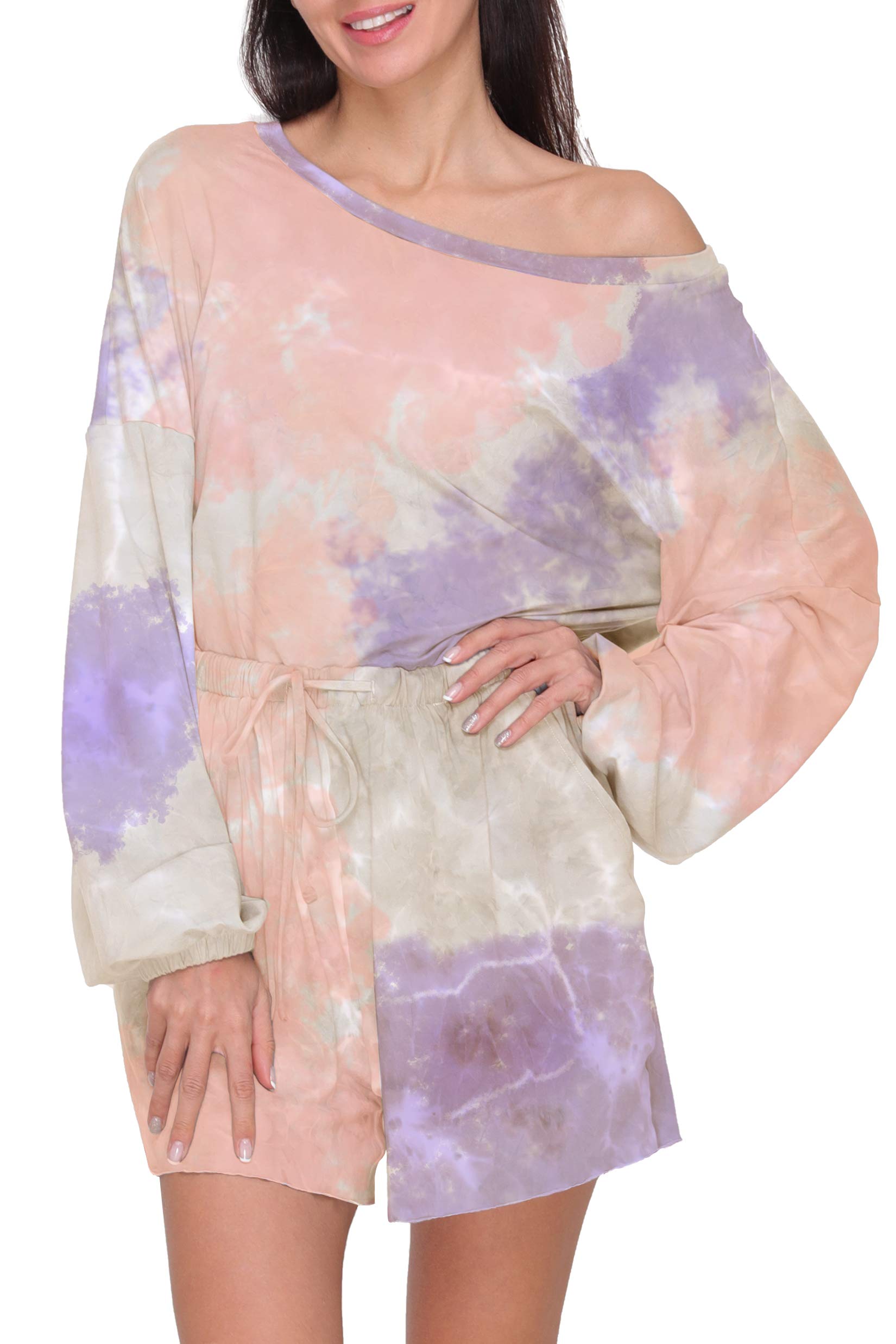 Women's Long Sleeve Pajama Set with Shorts - Comfy Loungewear for Sleep & Relaxation