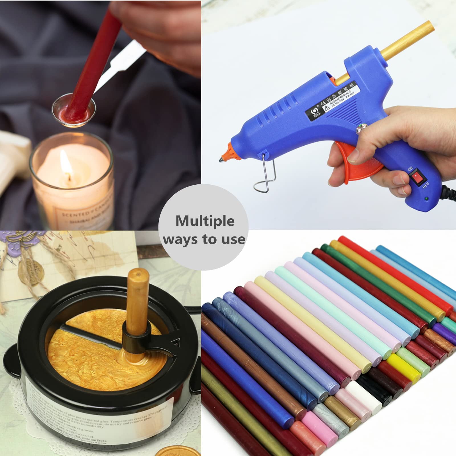 ONWINPOR 10pcs Gray Blue Wax Sealing Sticks for Wax Seal Stamp - 0.43