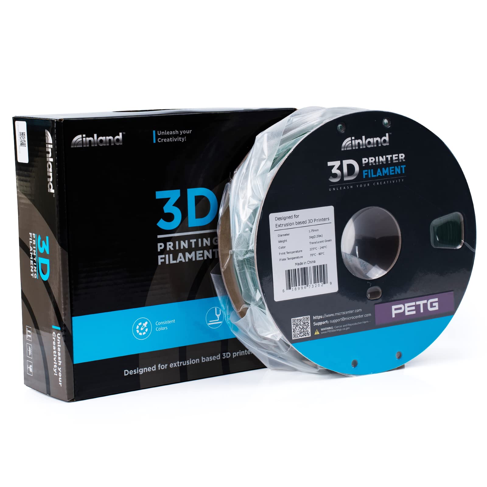 Premium PETG Filament 1.75mm for 3D Printing - Translucent Green 1KG Spool with High Precision (±0.03mm) - Ideal for Functional Prototypes, Cosplay Props & DIY Projects