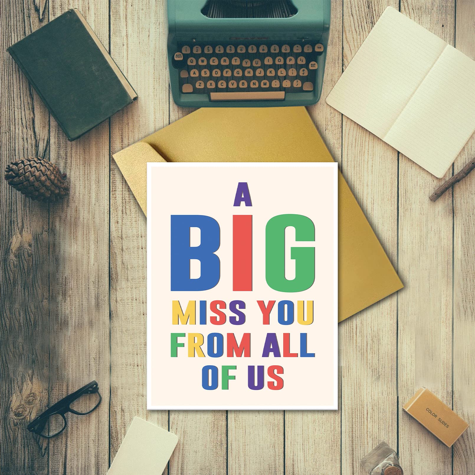 Qiliji Jumbo Miss You Greeting Card - Extra Large Thinking of You Card for Long Distance Relationships, Best Friends, Family - Perfect for Anniversaries, Birthdays & Special Occasions