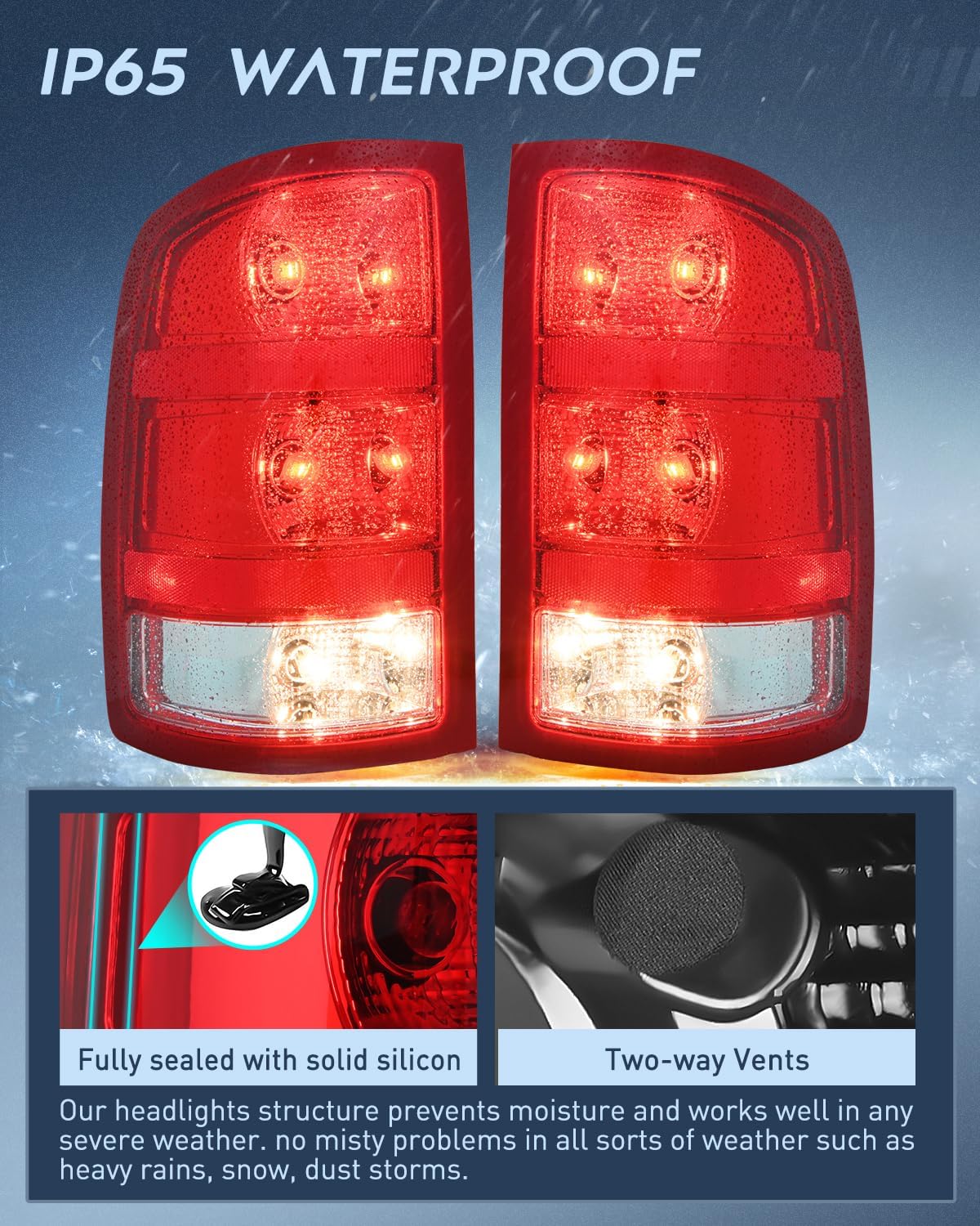 2007-2013 GMC Sierra 1500/2500HD/3500HD Tail Light Assembly - OE Style Replacement for Driver & Passenger Side - Perfect for Night Driving and Enhanced Vehicle Safety
