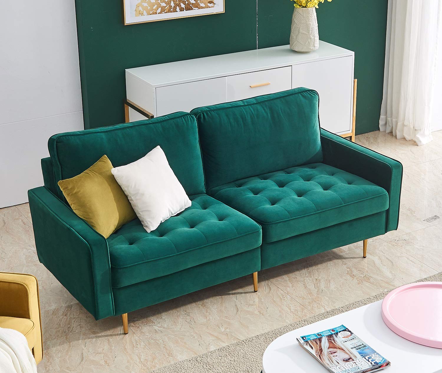 Mid Century Modern Velvet Sofa 71