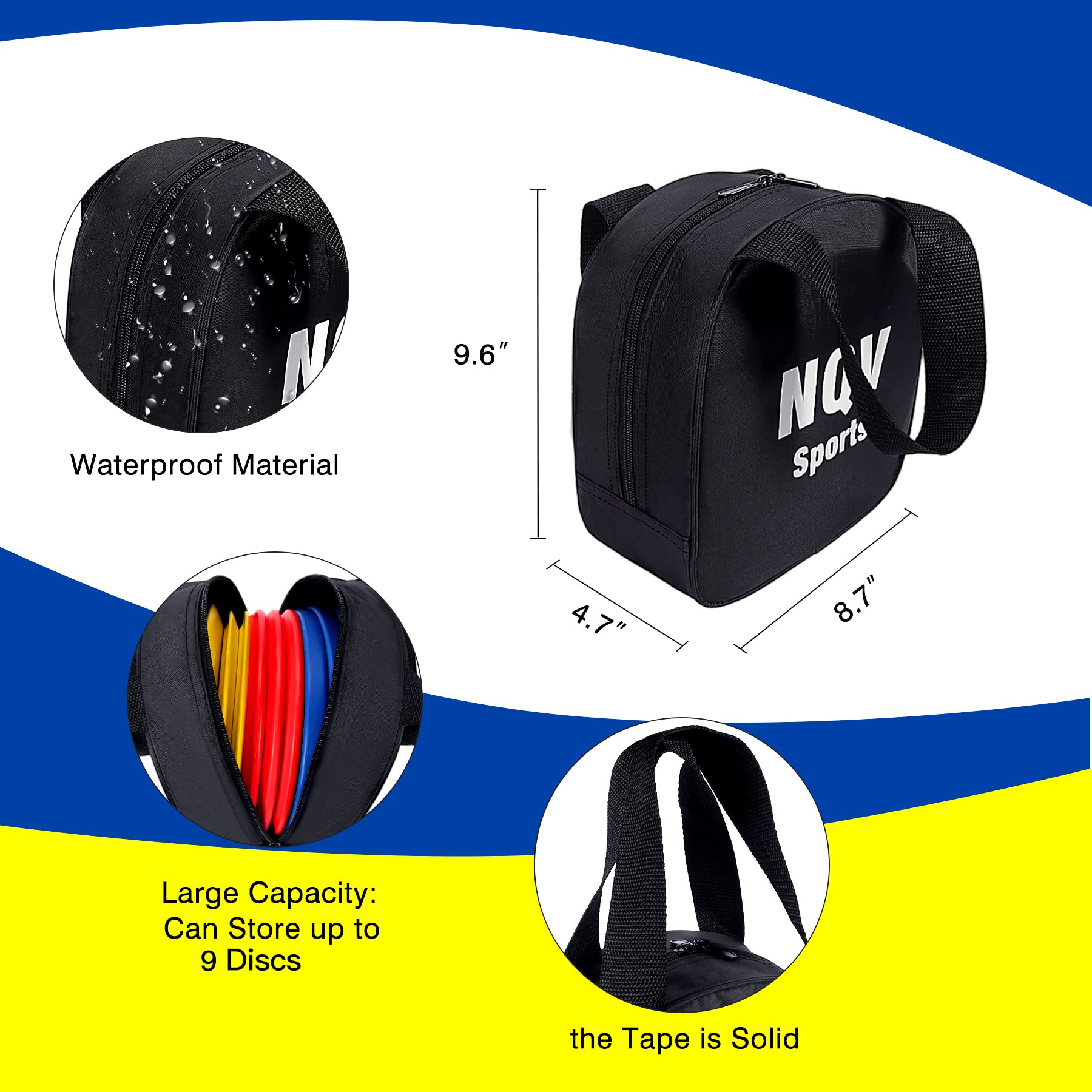 Premium Disc Golf Starter Set - 6 Pack with Driver, Mid-Range & Putter Discs + Carrying Bag | Perfect for Beginners & Outdoor Backyard Practice (Black, Medium) | Great for Parks, Camping & Recreational Sports