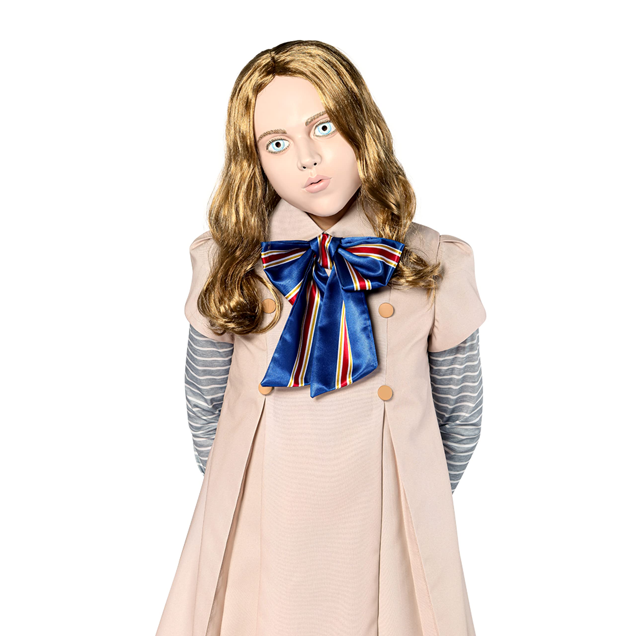 Rubies M3gan Plastic Half Mask with Hair for Women - One Size Fits All - Perfect for Halloween Costumes, Cosplay, and Themed Parties