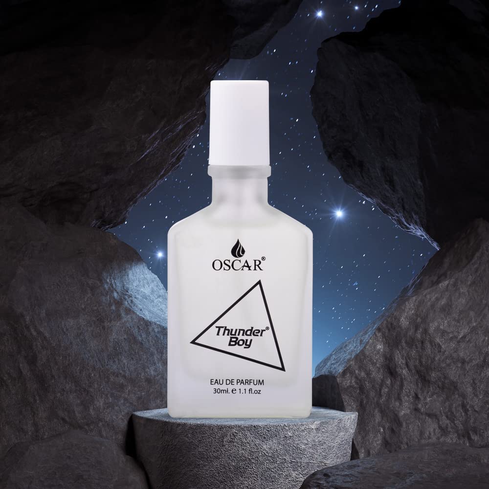 Thunder Boy Men's Long Lasting White Perfume | Fresh Aqua Cologne | 30ml Eau de Toilette | Day & Night Fragrance for Work, Date & Special Occasions