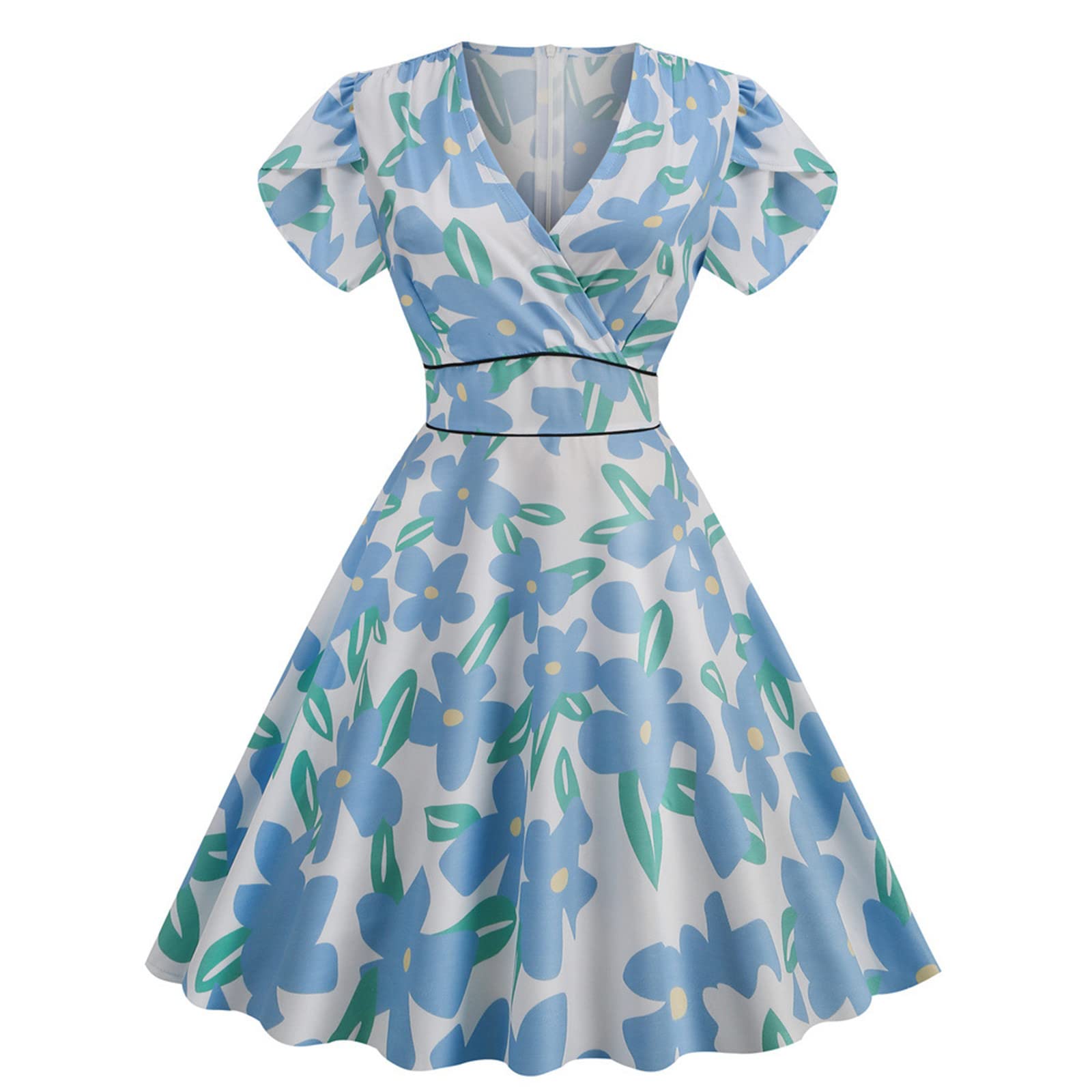 Vintage 1950s Swing Dress for Women - Retro Cocktail Dress, Tea Party & Rockabilly Style Dress | Perfect for Cocktail Parties, Vintage Themed Events & 1950s Fashion Lovers
